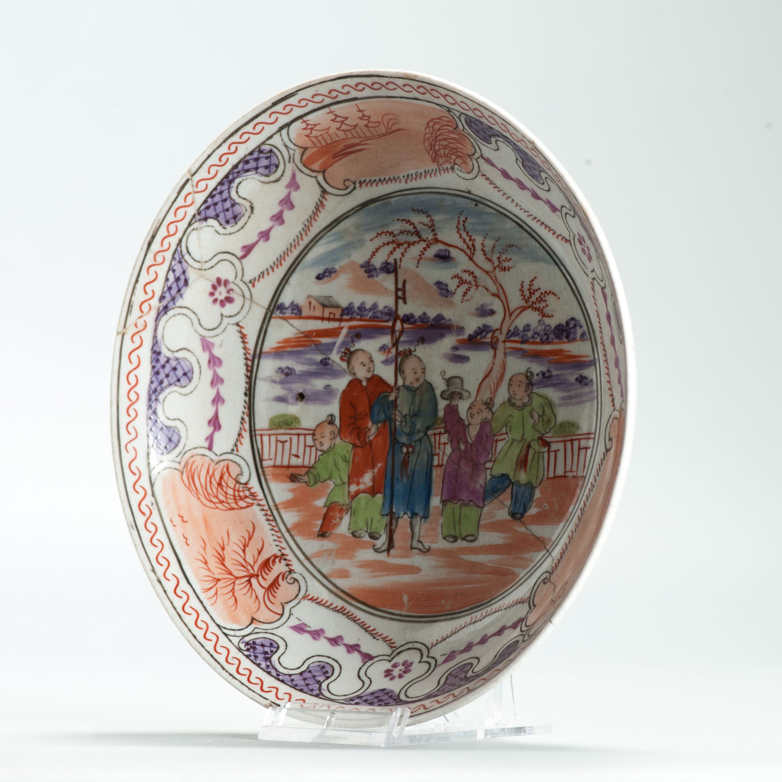 Antique European Porcelain Dish China Figural Rose Mandarin Style - Image 12