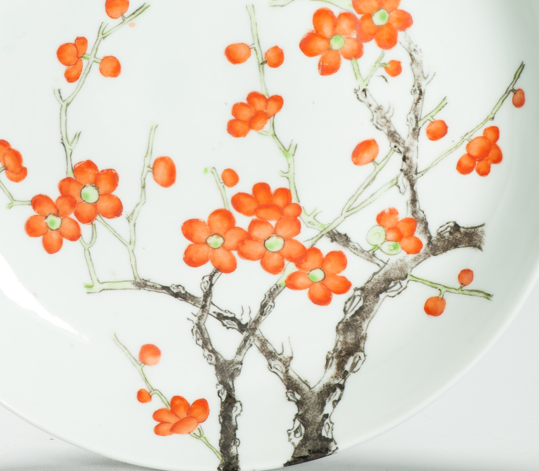 Perfect 24CM Antique Chinese Porcelain 19/20th Century Prunus Dish Qianlong Mark - Image 11
