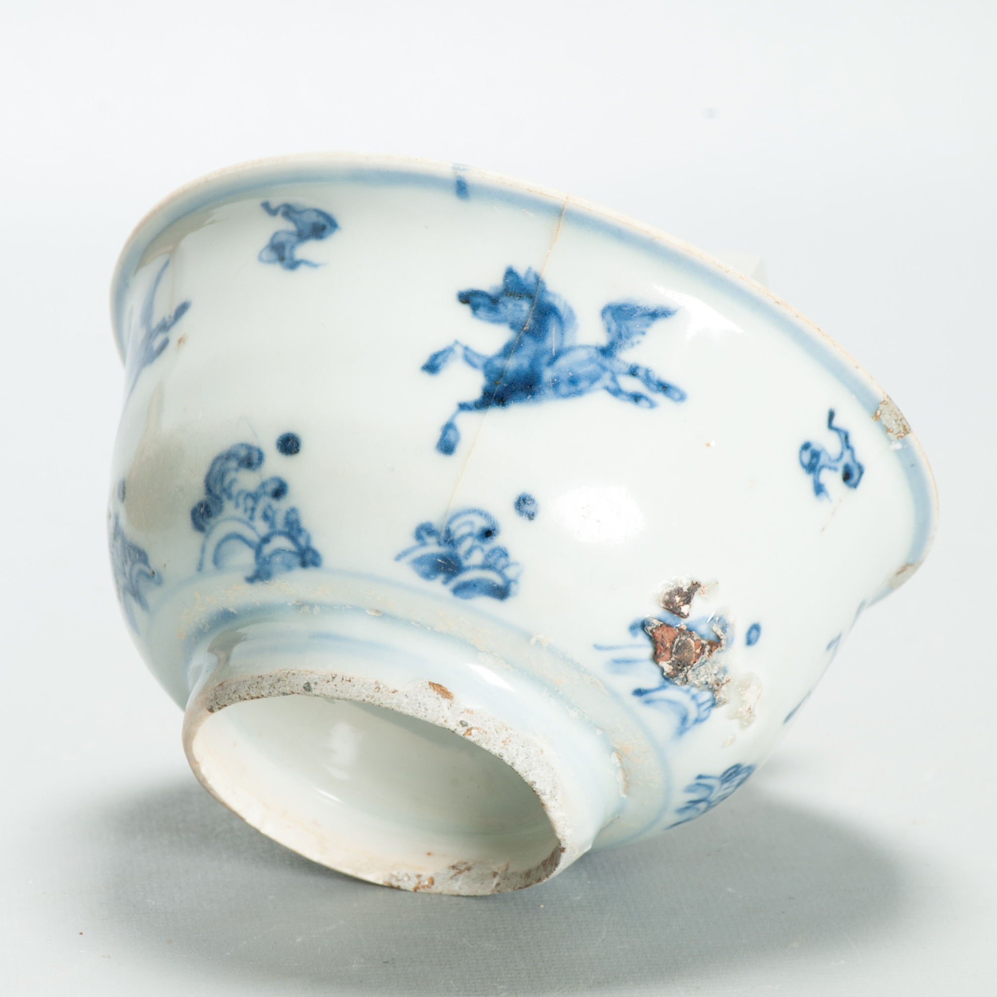Chinese Ming Blue White Bowl 15th 16th Century Zhengde Hongzhi Horses Antique - Image 11