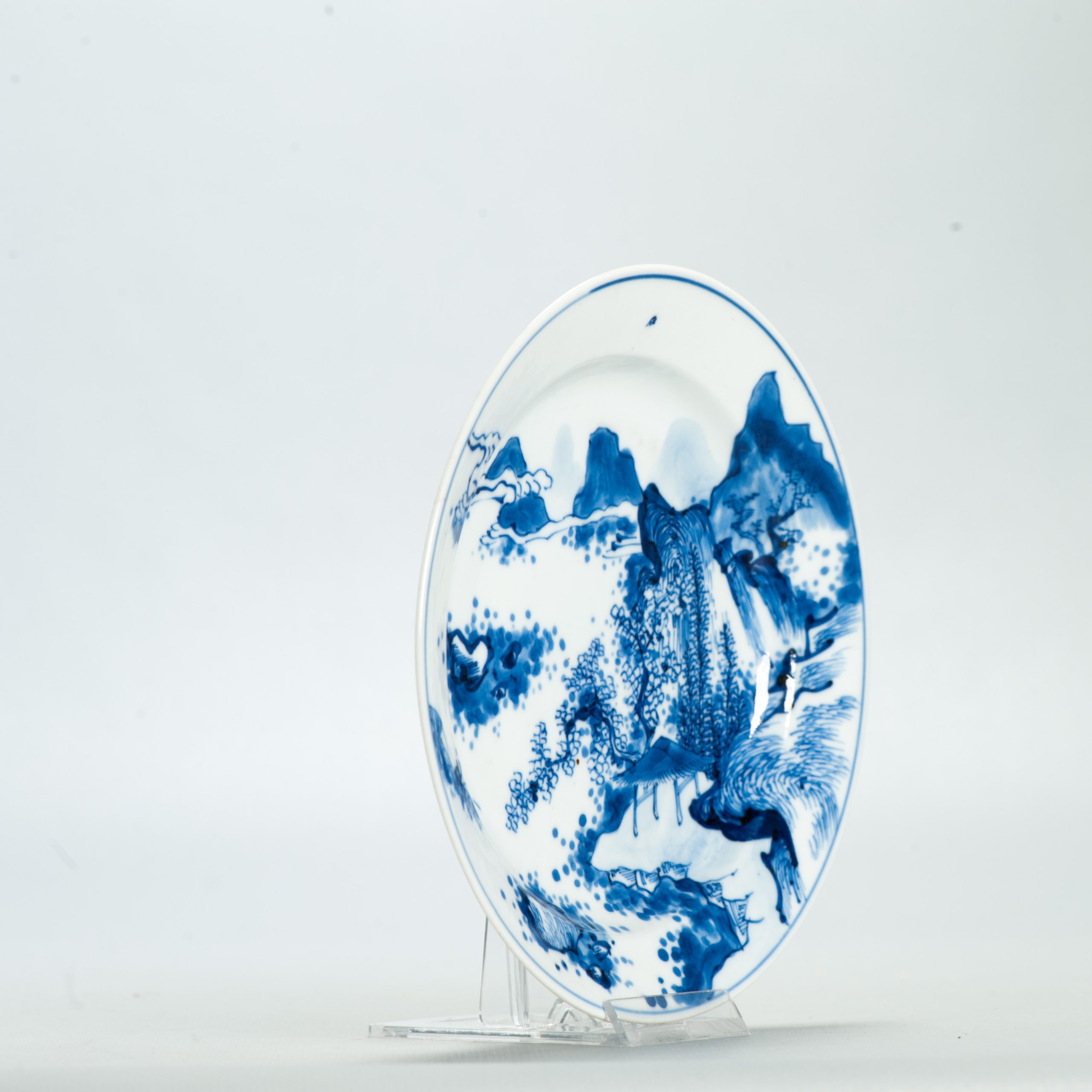 Antique Kangxi period Chinese Porcelain Master of the Rocks Dish Marked - 图片 3