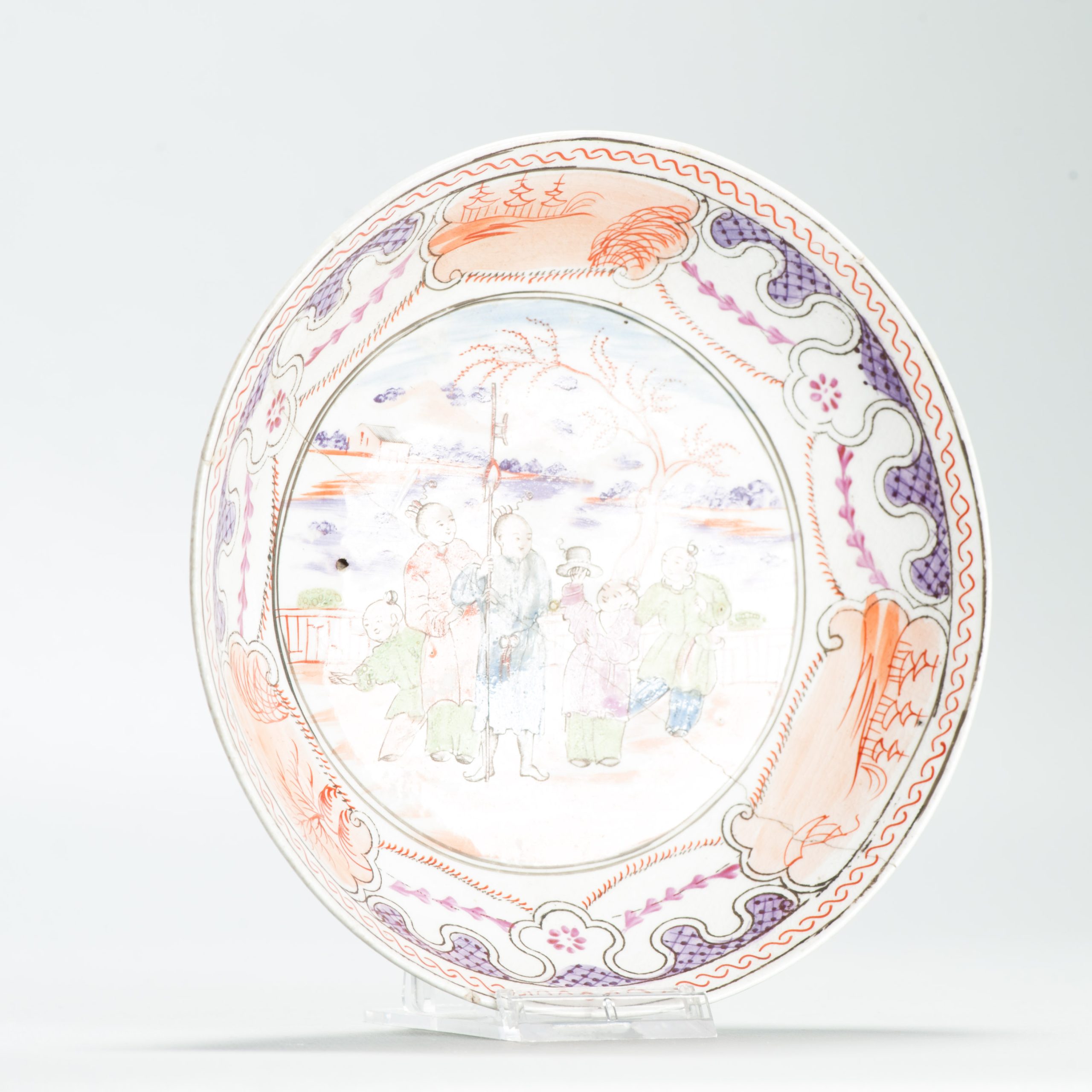 Antique European Porcelain Dish China Figural Rose Mandarin Style - Image 2