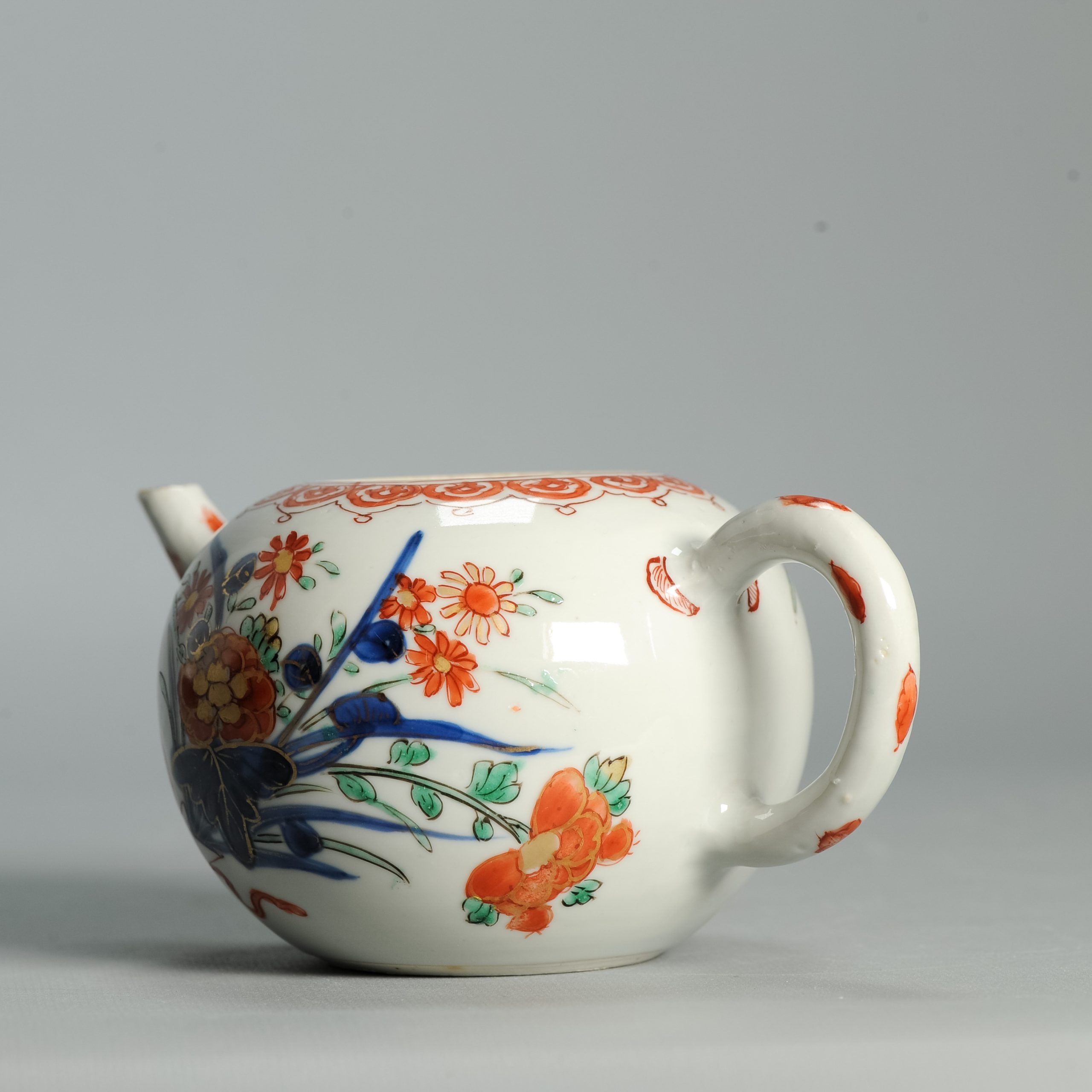 Antique Kangxi Period Ca 1700 Chinese Porcelain Tea pot Imari China Flower - Image 12