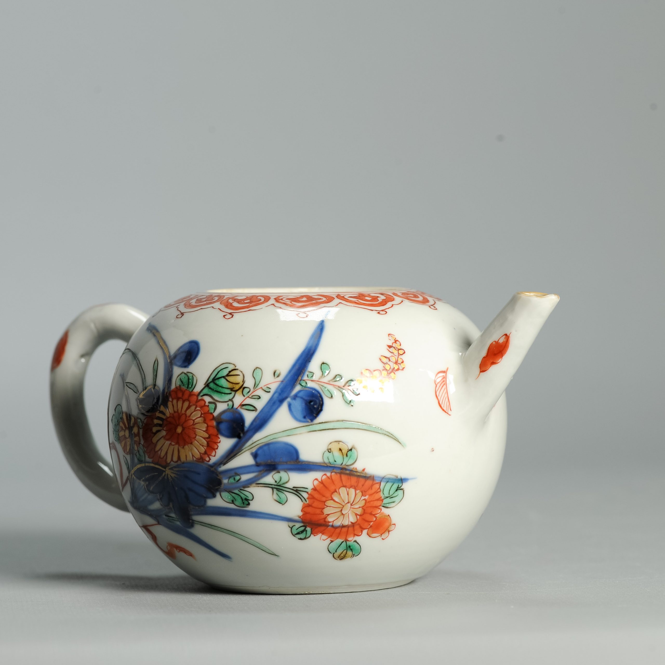 Antique Kangxi Period Ca 1700 Chinese Porcelain Tea pot Imari China Flower - Image 6
