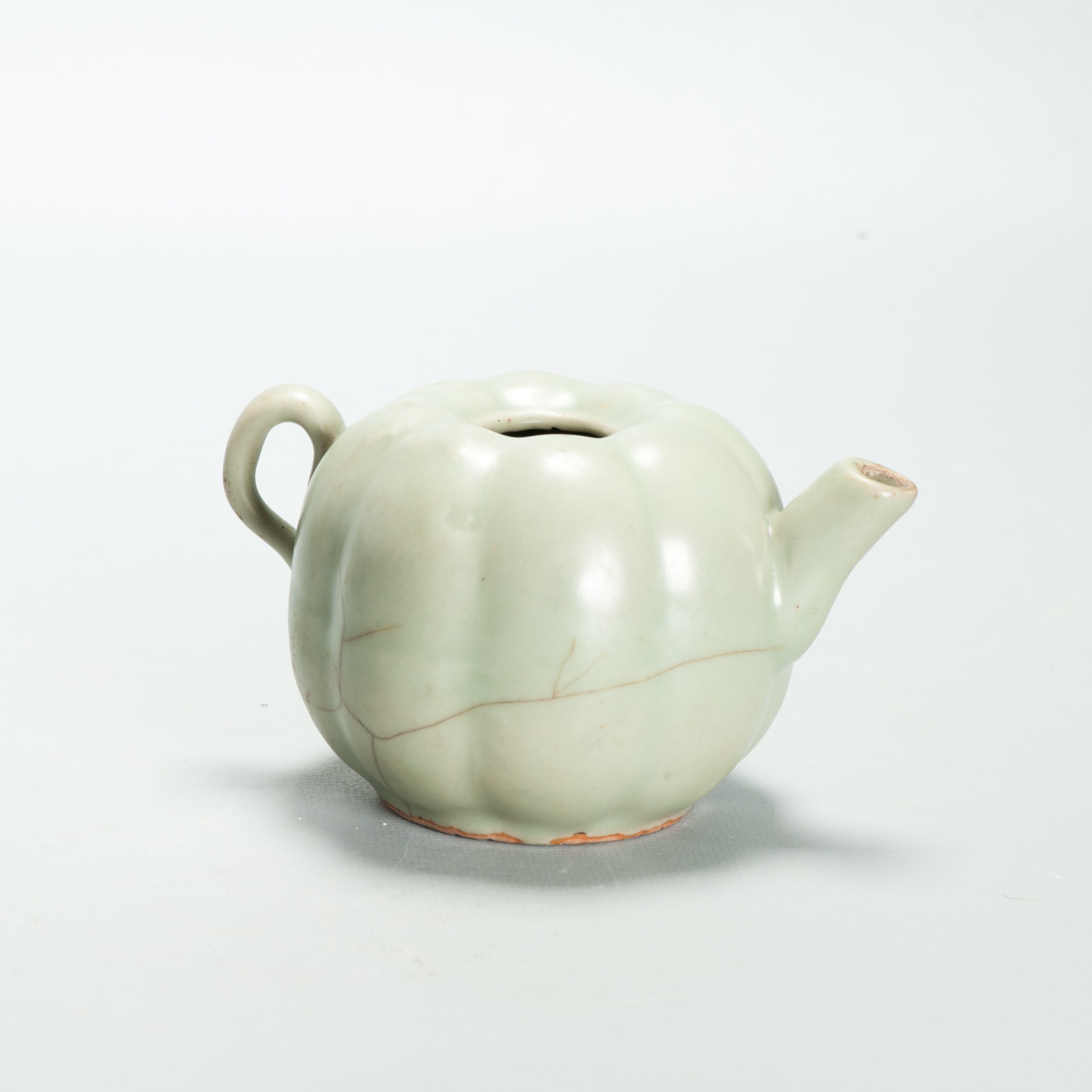 Antique Chinese Yuan Dynasty Celadon Longquan celadon ‘melon’ ewer