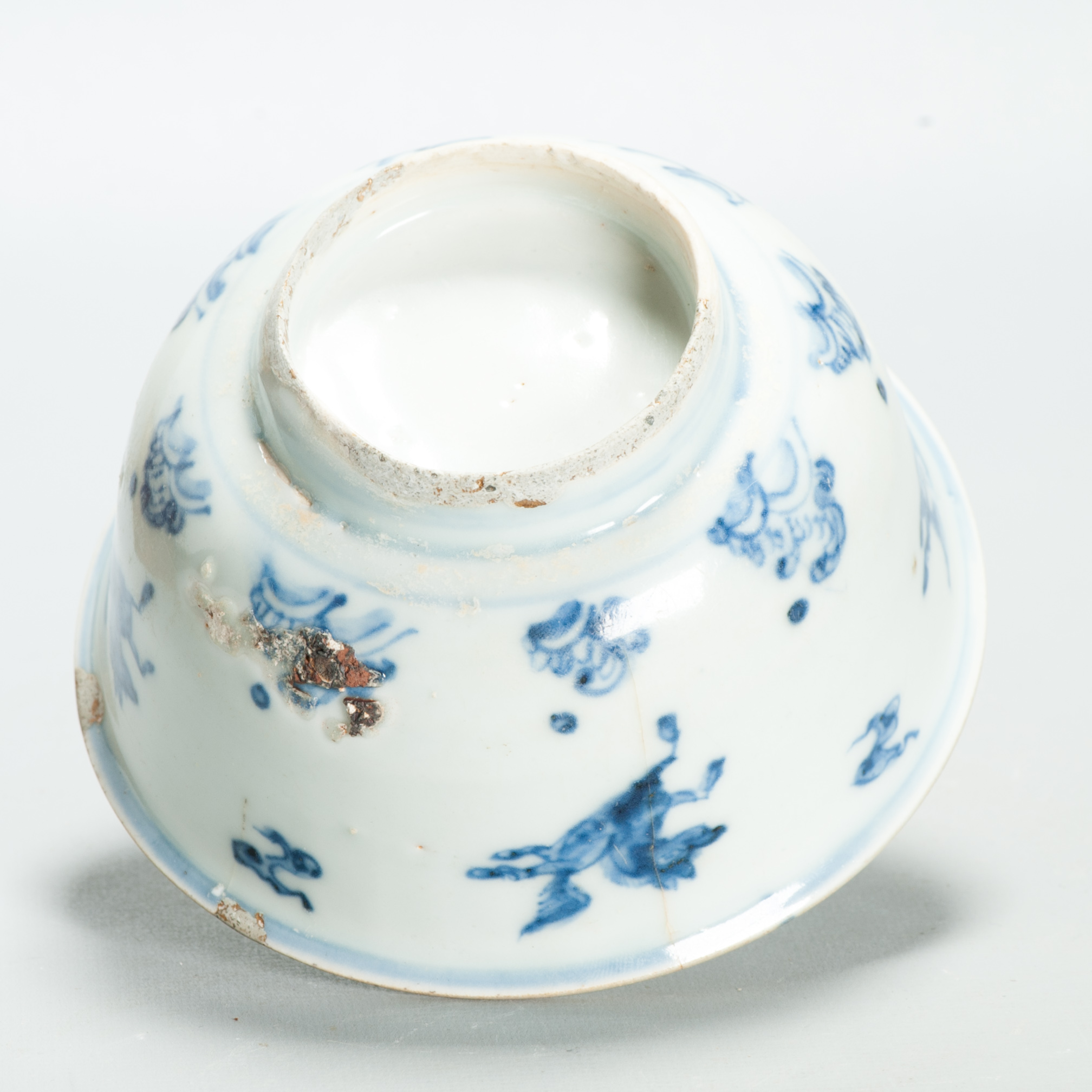 Chinese Ming Blue White Bowl 15th 16th Century Zhengde Hongzhi Horses Antique - Image 13