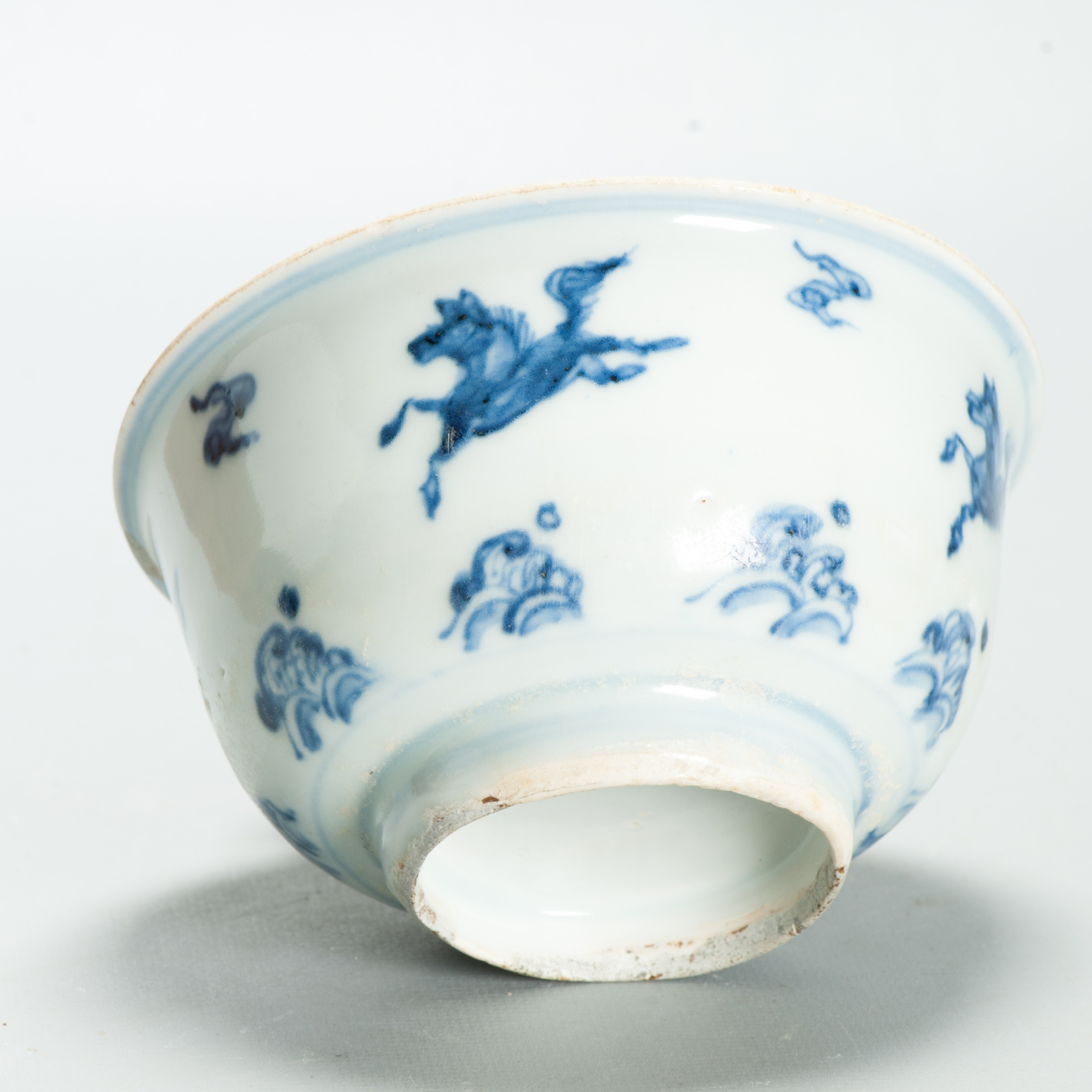 Chinese Ming Blue White Bowl 15th 16th Century Zhengde Hongzhi Horses Antique - Image 12