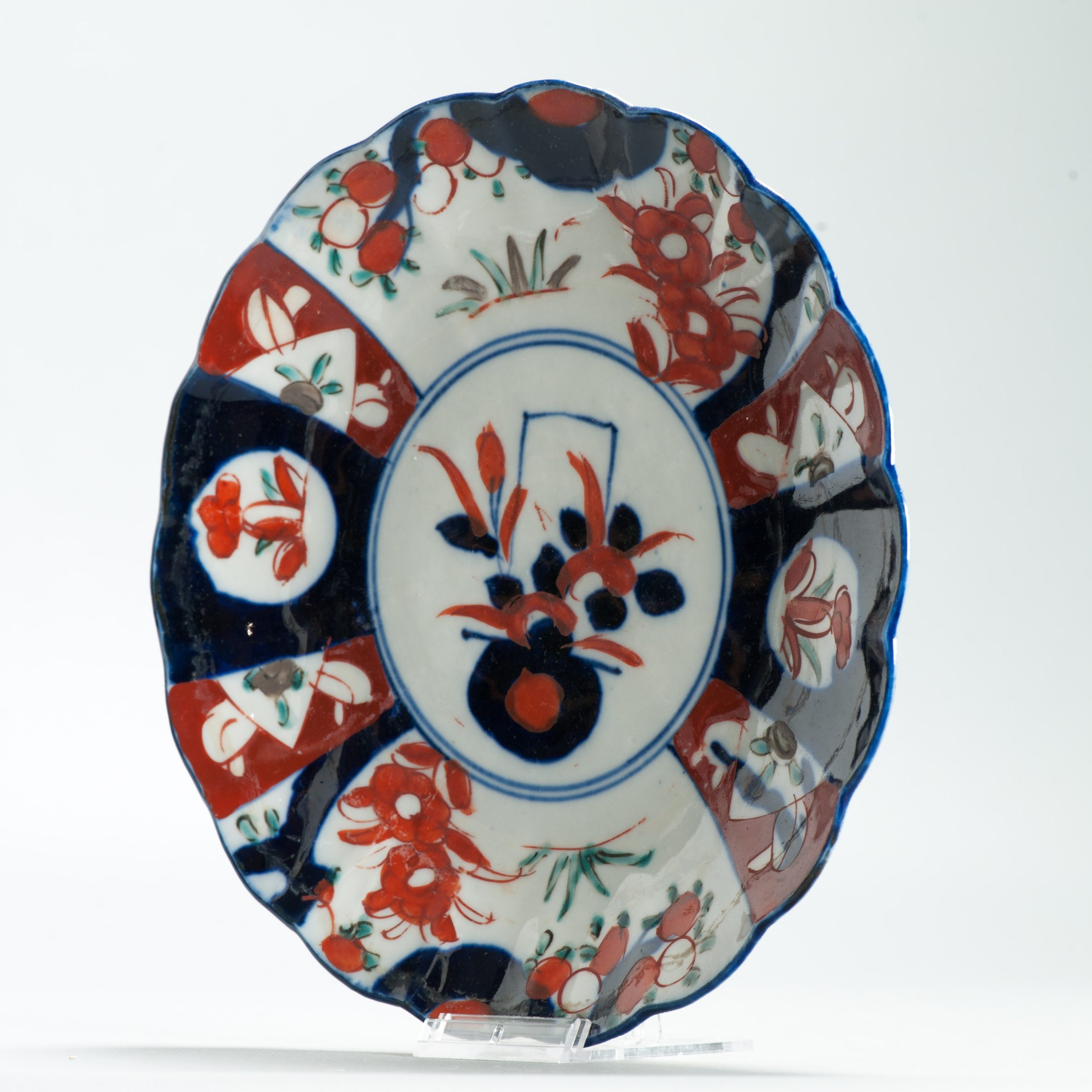 Antique Meiji Period Japanese Porcelain 19th c Imari Plate flowers Enamel - Image 13