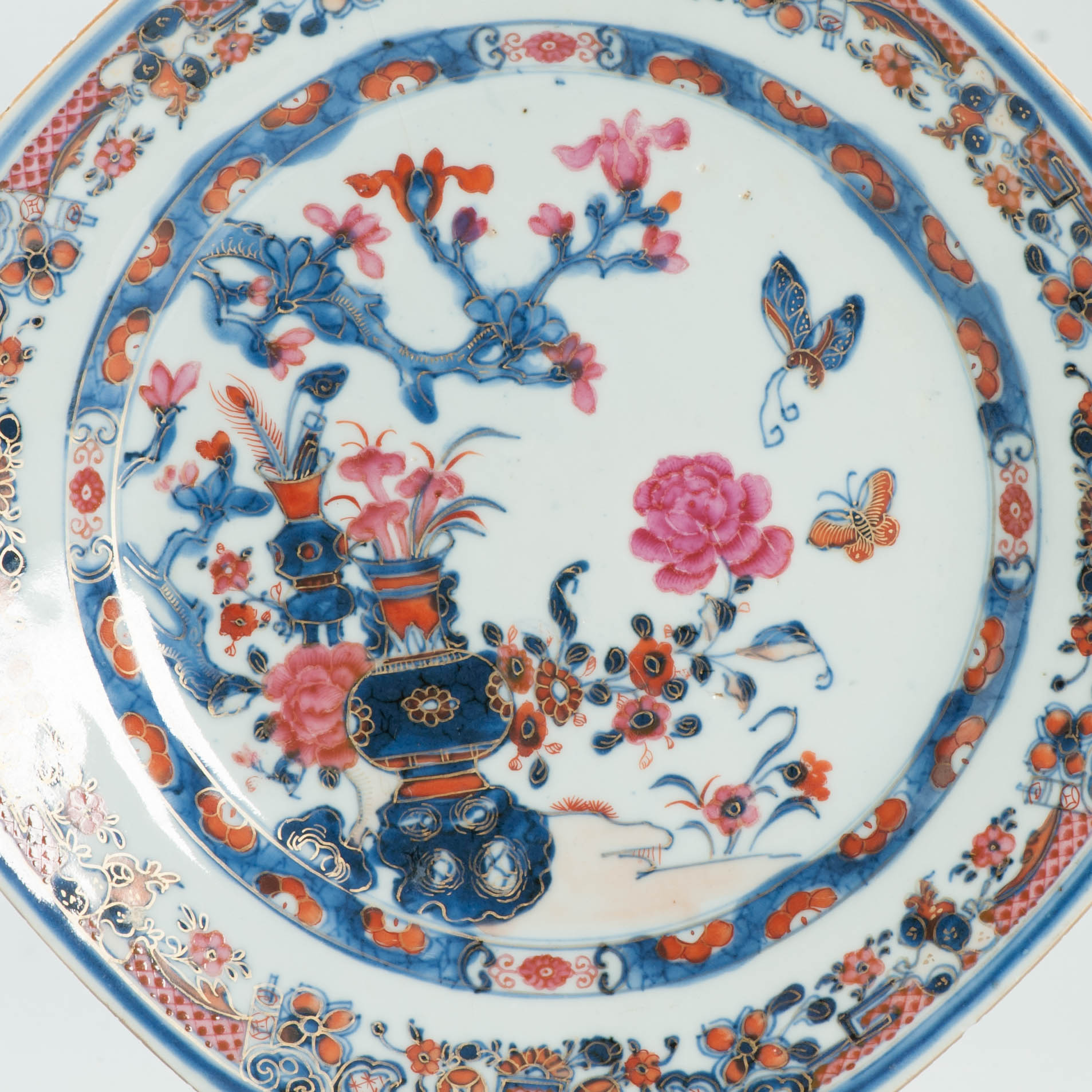 Antique Chinese 18th century Porcelain Dish Qing Dynasty Famille Rose - 图片 4