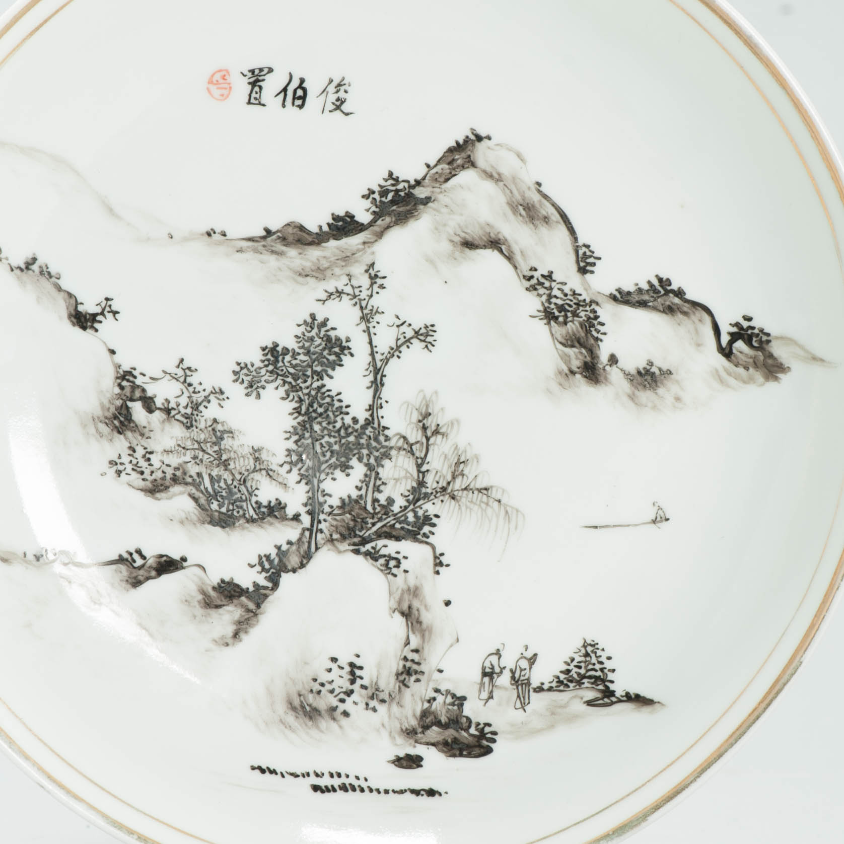 Antique Ca 1930 Republic period Chinese Porcelain plate Qianjiang Cheng Ji Ru - Image 4