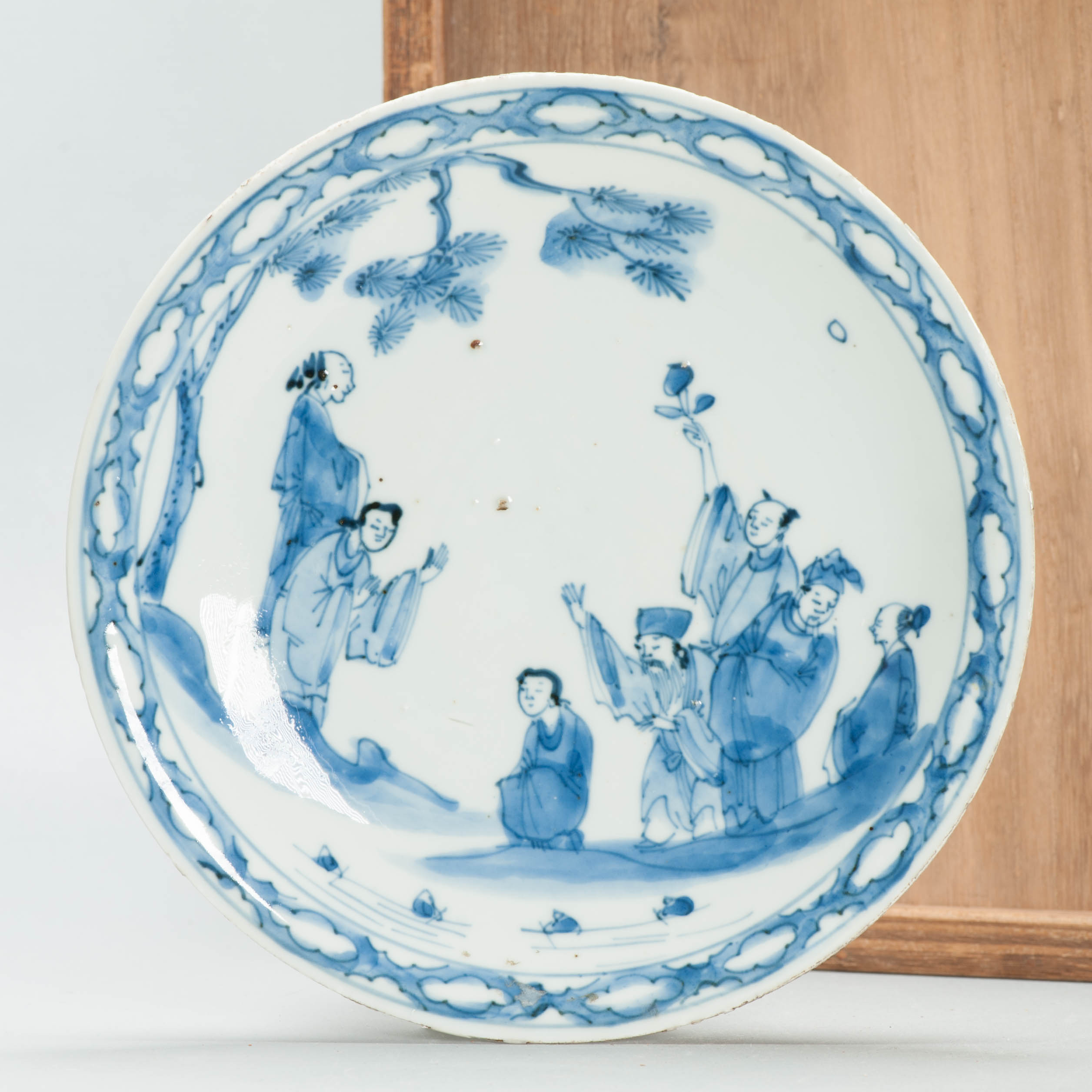 Antique Ming Period Chinese Porcelain Landscape Figural Dish Kosometsuke - Image 3