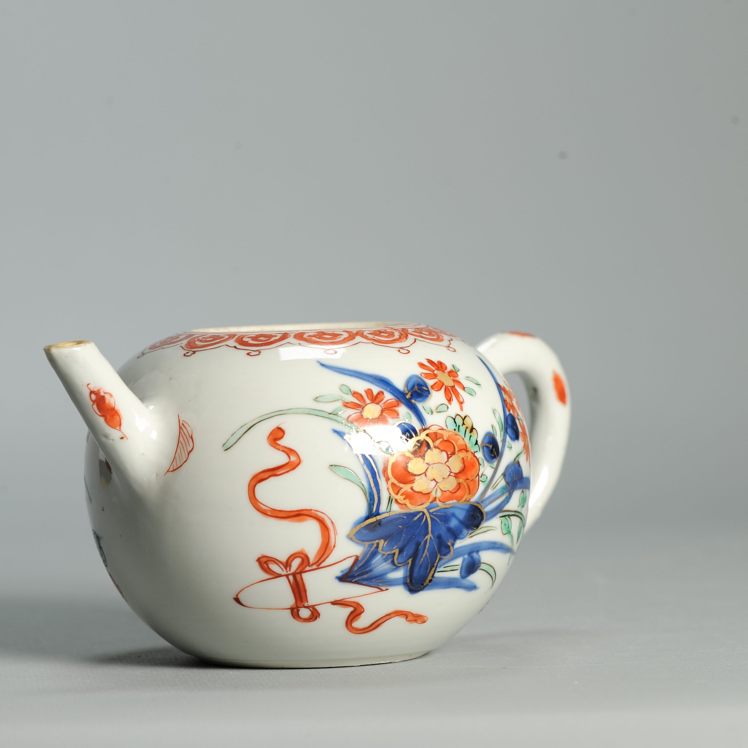 Antique Kangxi Period Ca 1700 Chinese Porcelain Tea pot Imari China Flower - Image 3