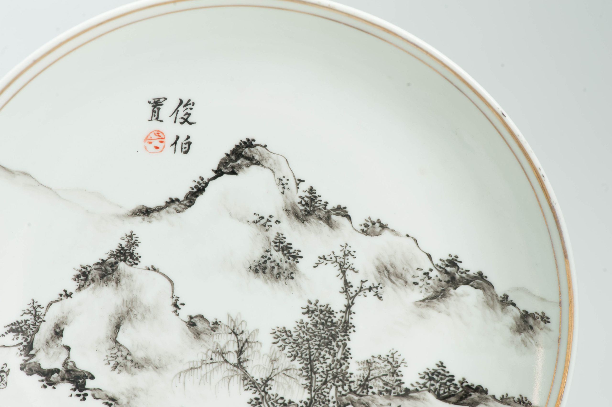 Antique Ca 1930 Republic period Chinese Porcelain plate Qianjiang Cheng Ji Ru - Image 5
