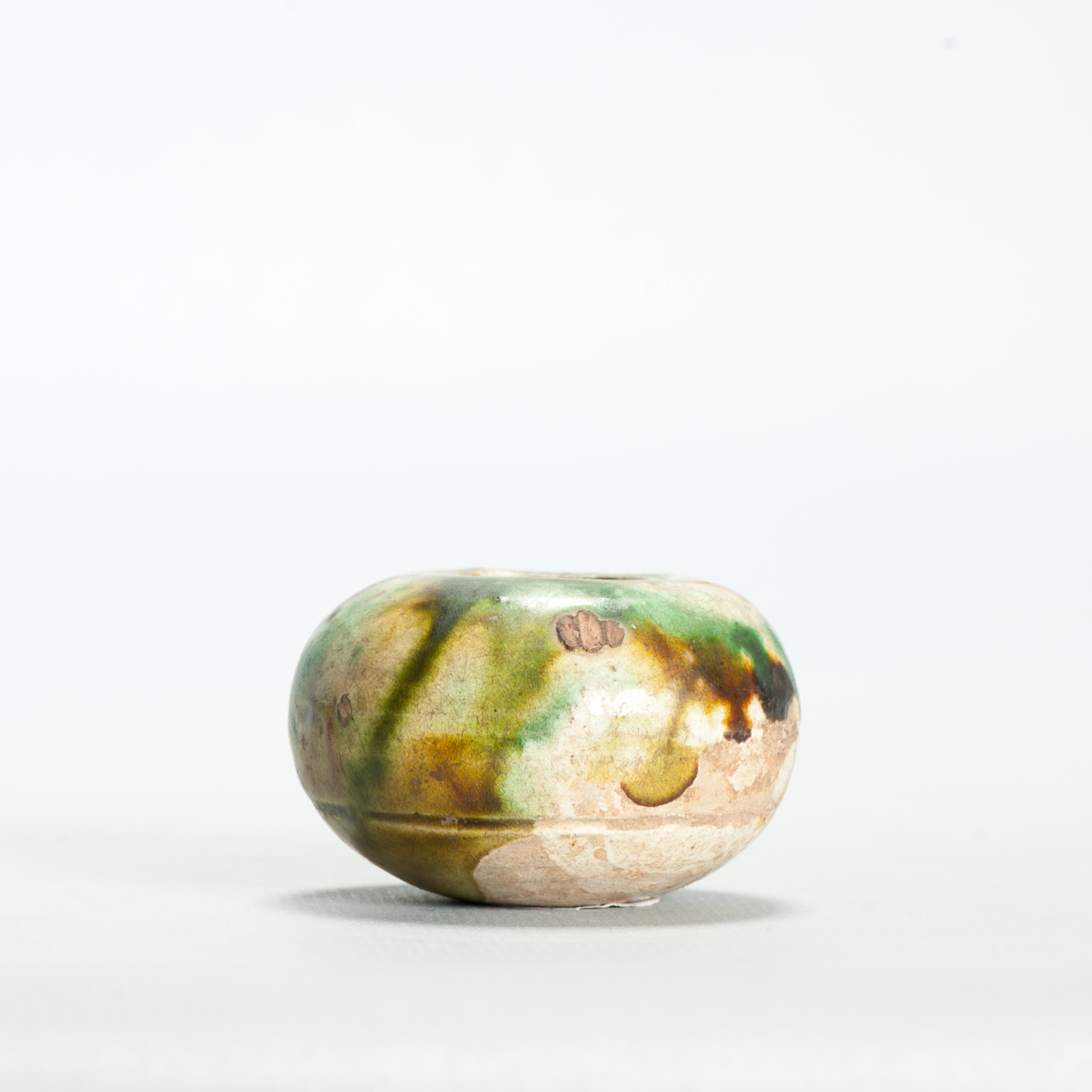 Tang dynasty Antique Chinese Sancai Glazed Green and Yellow Water Pot - Image 18
