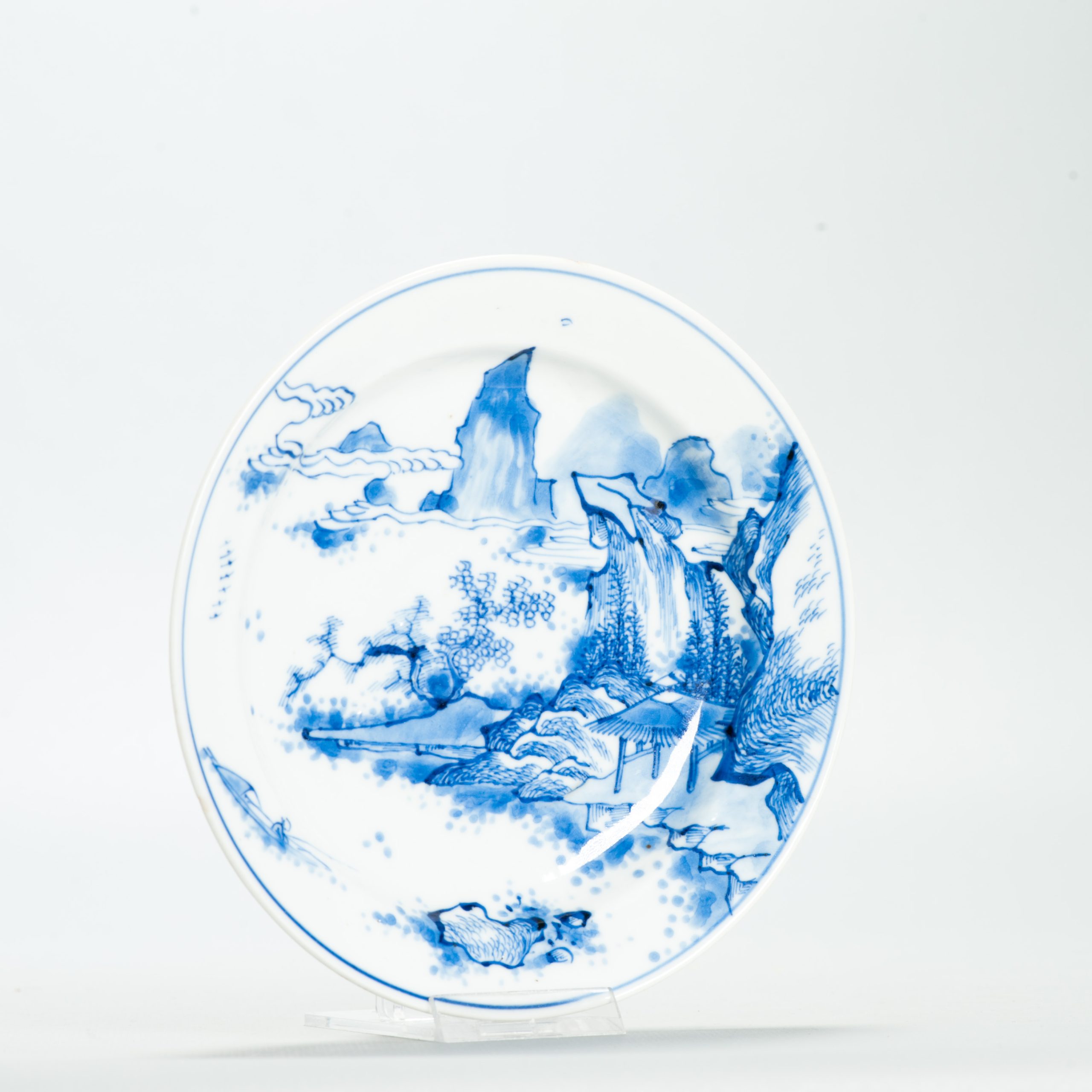 Antique Kangxi period Chinese Porcelain Master of the Rocks Dish Marked