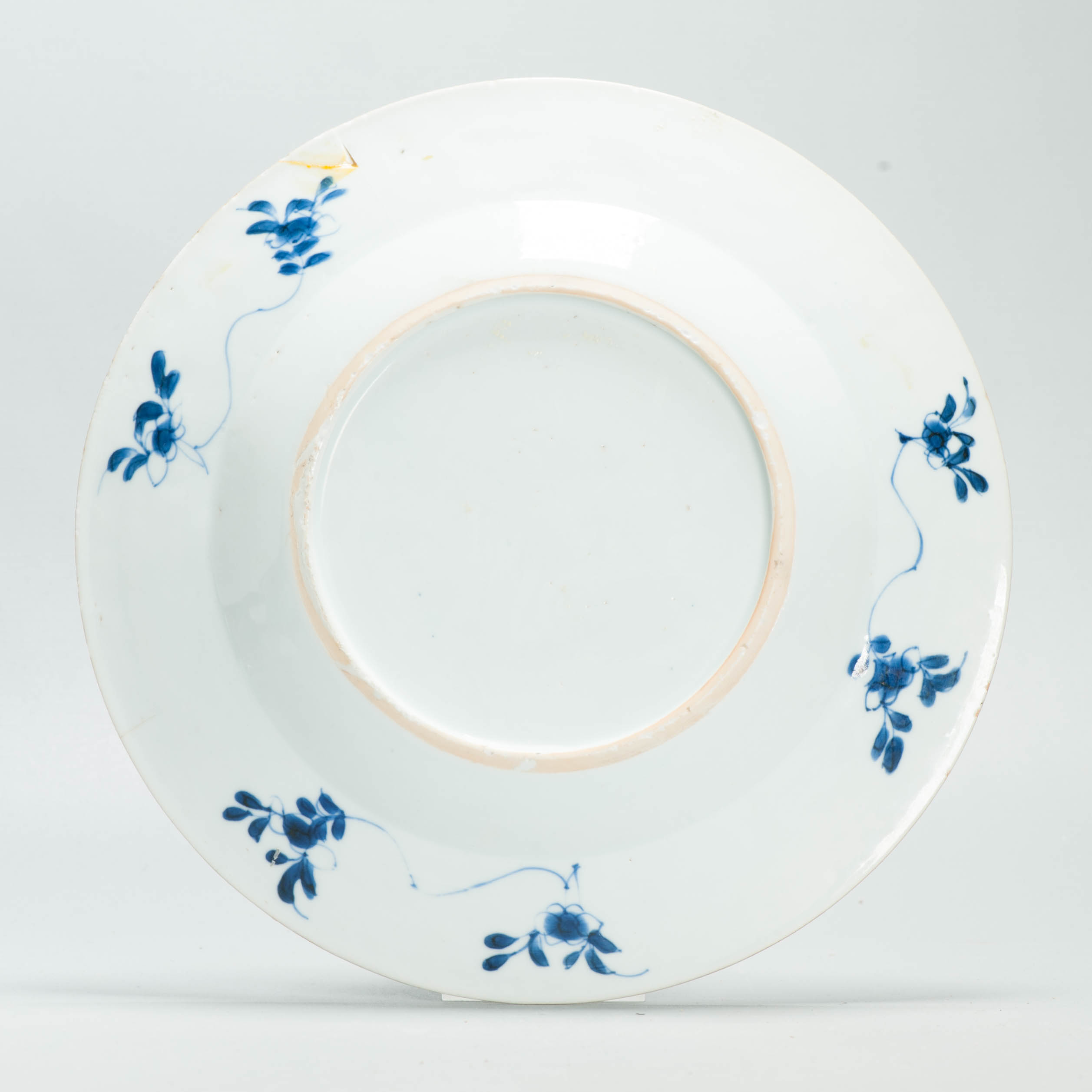 Antique Chinese Kangxi Blue & White Porcelain Dish Qing Dynasty Zotje Plate