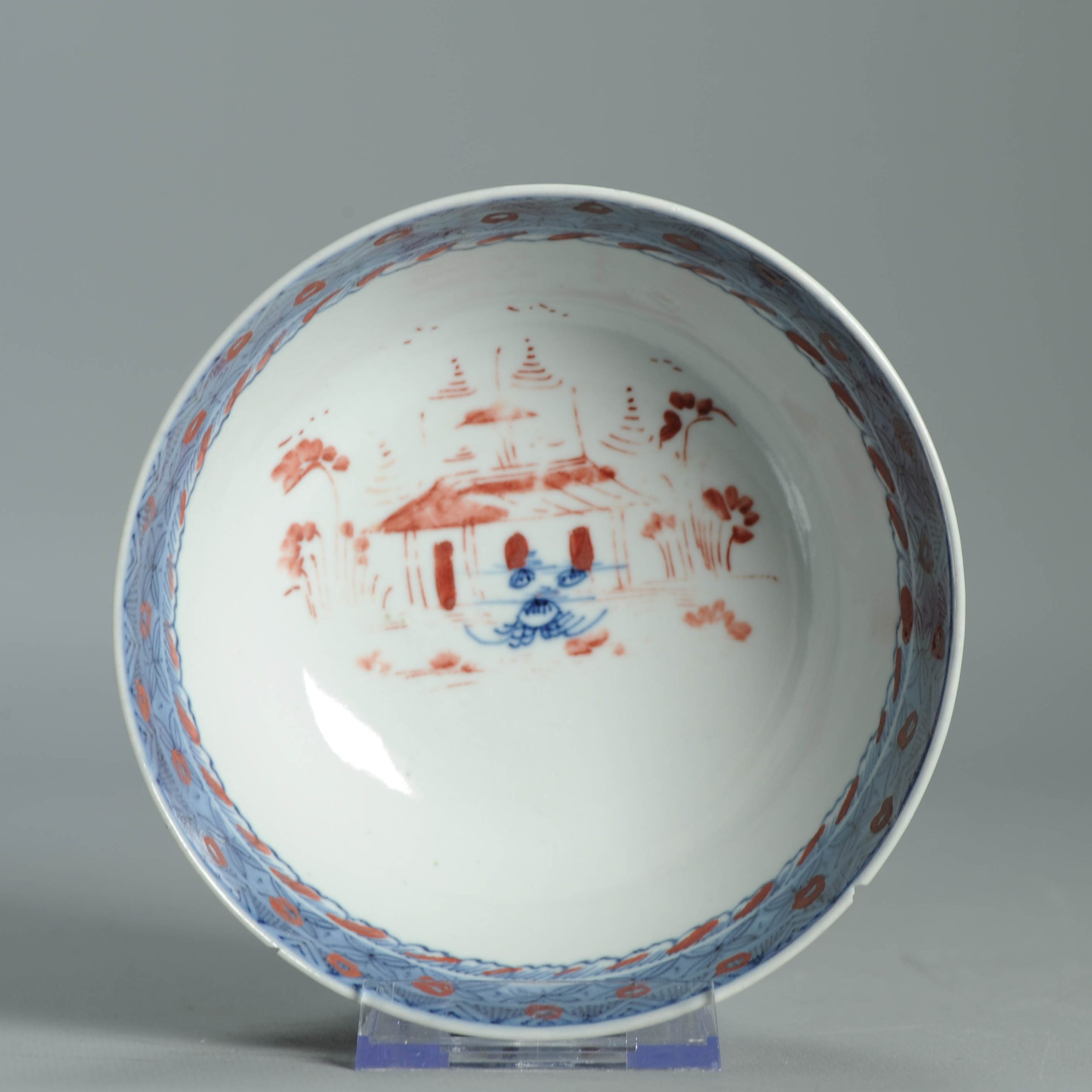 Antique 1720-30 Qing Chinese Porcelain Bowl European Amsterdam Bont Decoration - Image 3
