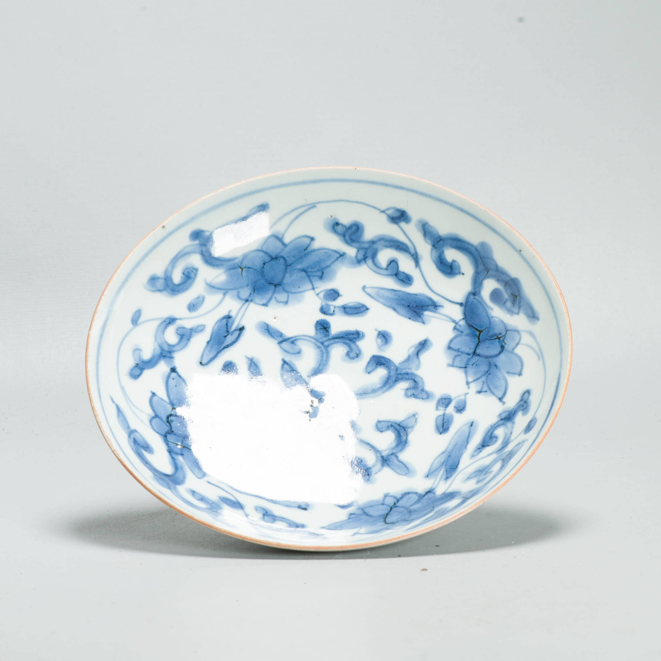 Antique 17th C Chinese Porcelain Bowl / Dish Flowers Cobalt China Rare - Image 13
