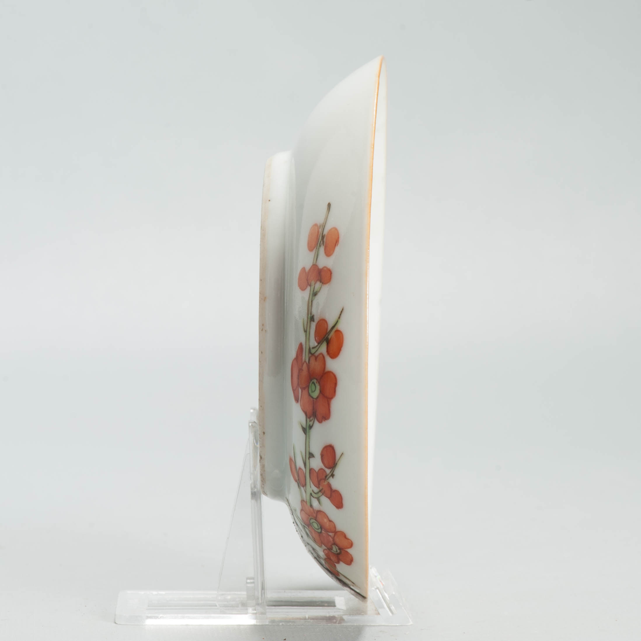 Perfect 13.5CM Antique Chinese Porcelain Qianlong Marked 19th C Prunus Dish - Image 12