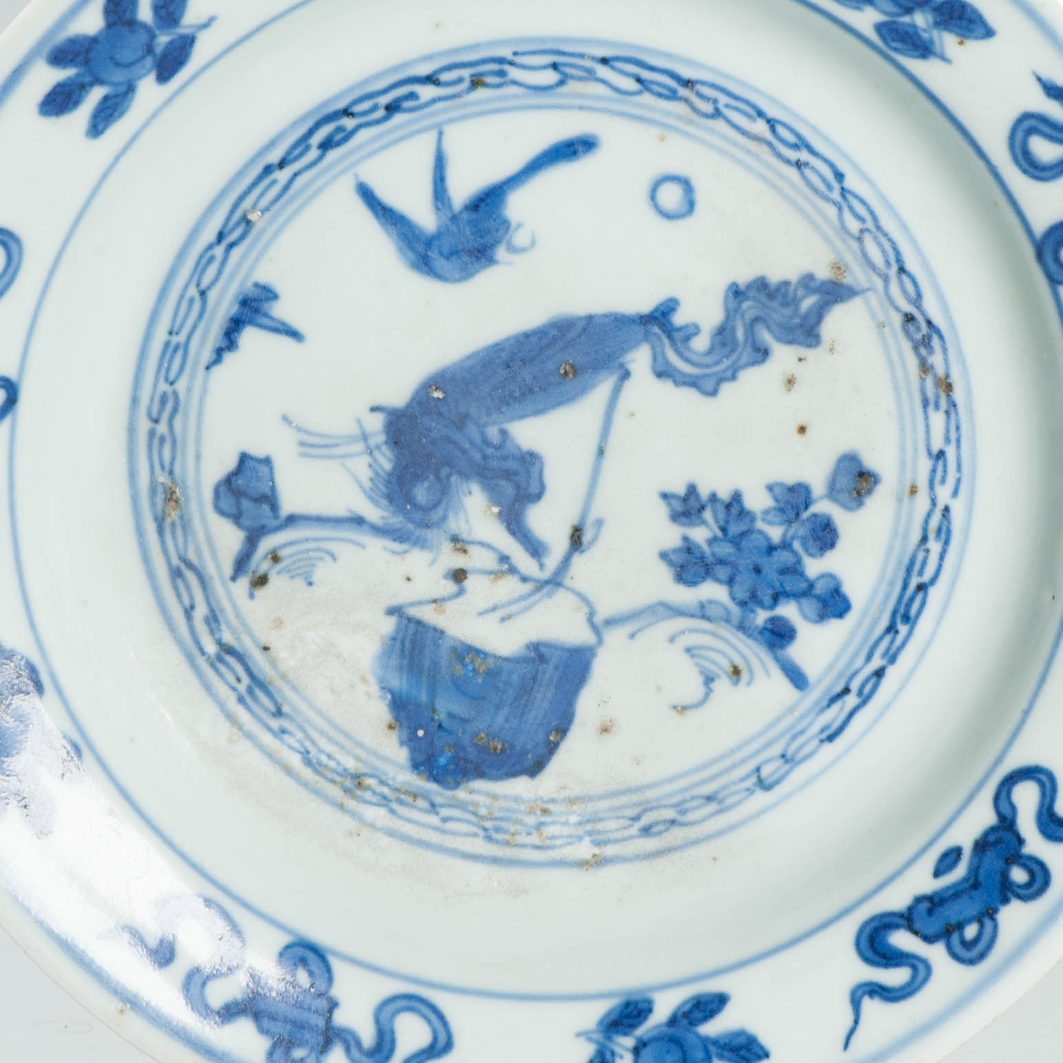 Antique Chinese Porcelain Ming 1540-1580 Jiajing Wanli Fenghuang Plate Marked - Image 4
