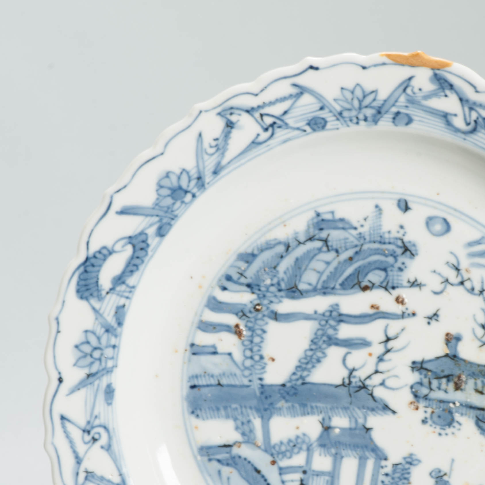 Antique Chinese Porcelain Ming 1540-1580 Jiajing Wanli Landscape Plate China - Image 18