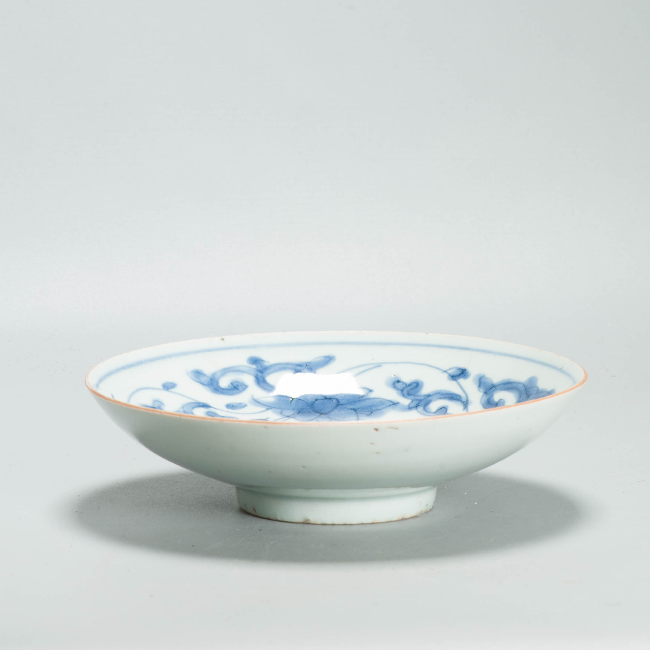Antique 17th C Chinese Porcelain Bowl / Dish Flowers Cobalt China Rare - Image 12