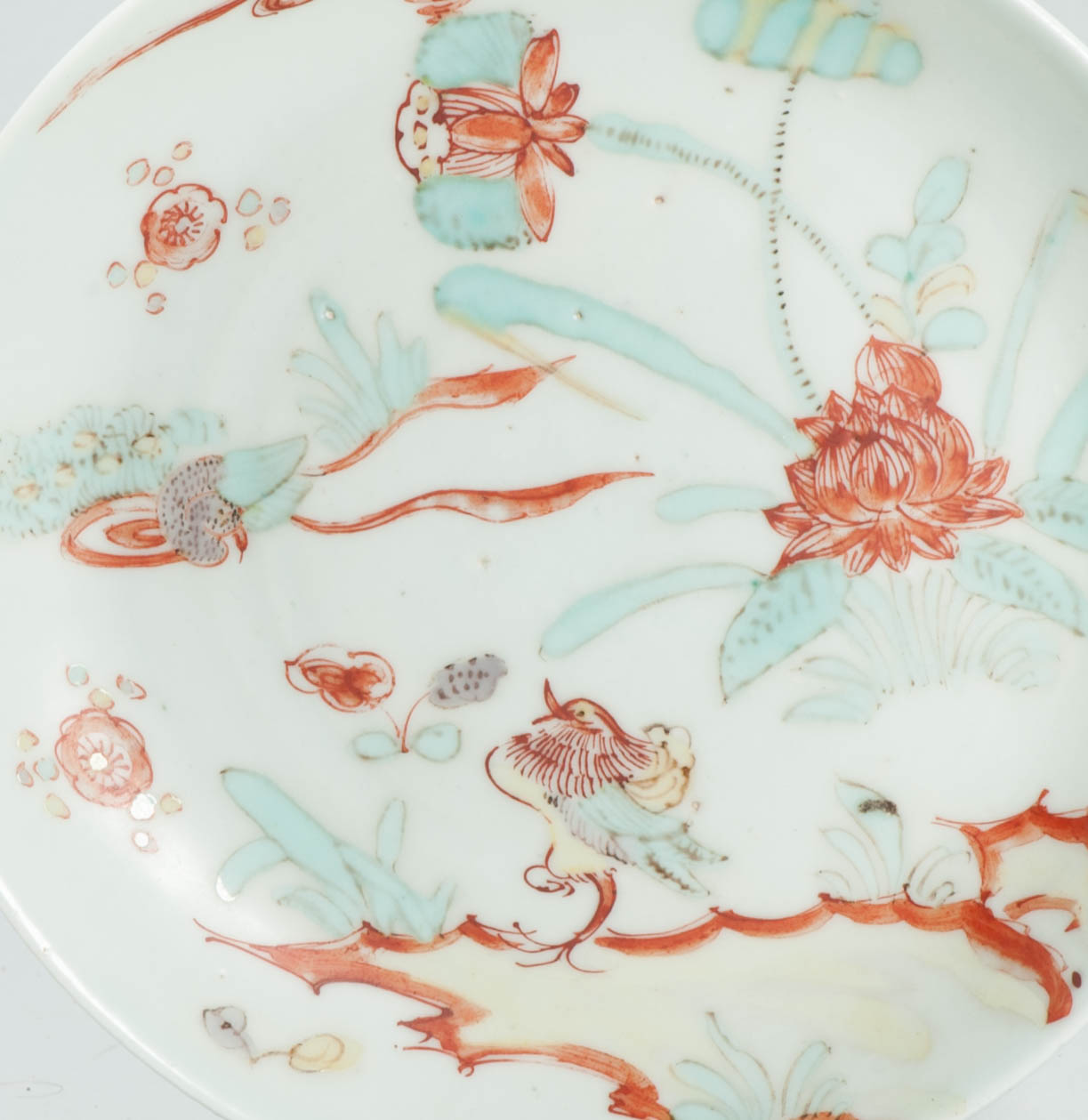 Very Rare Antique Chinese 17C Tianqi Turqoise and Yellow Dish of Porcelain - Image 8