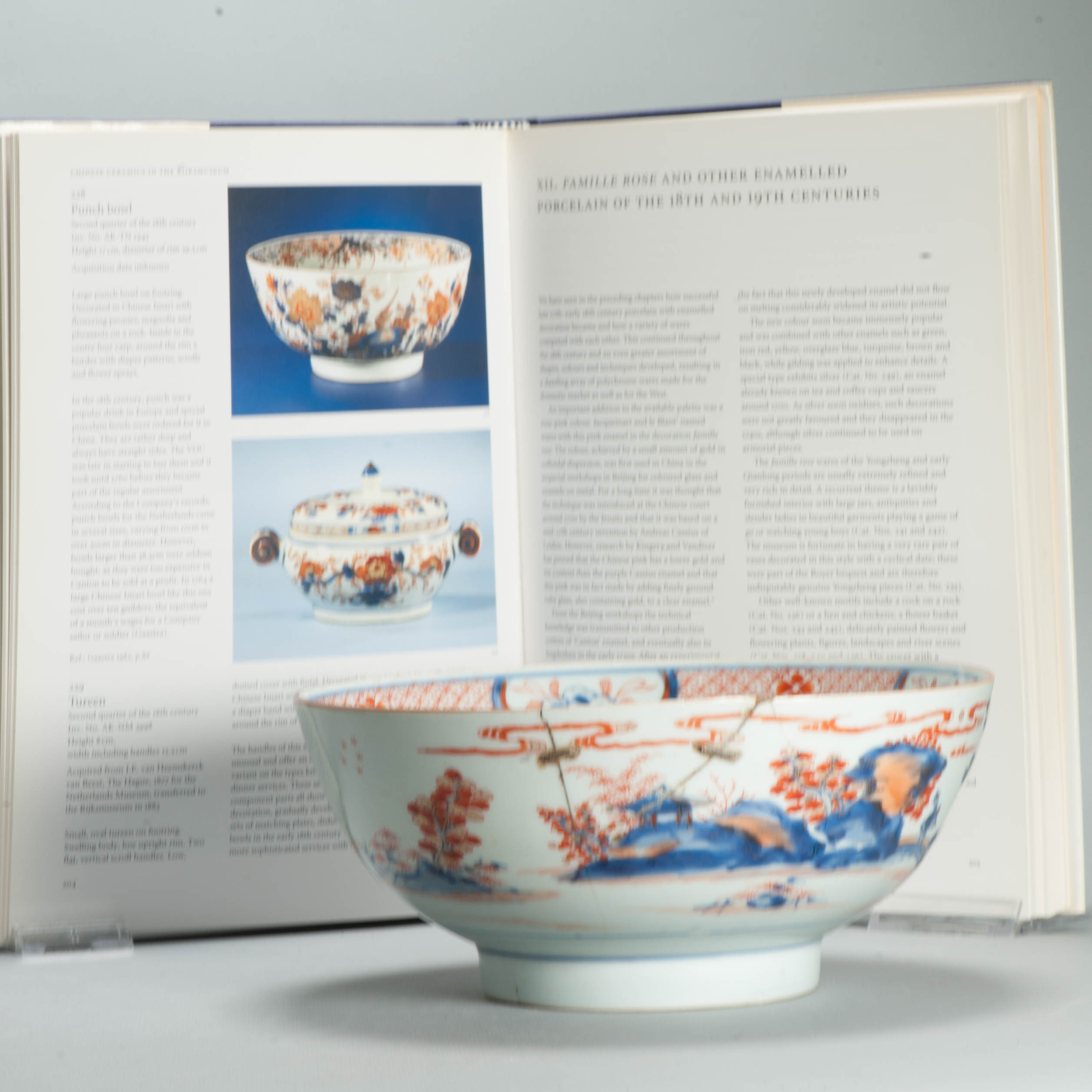 Antique 1700-20 Kangxi Qing Chinese Porcelain Bowl Landscape Imari - Image 20