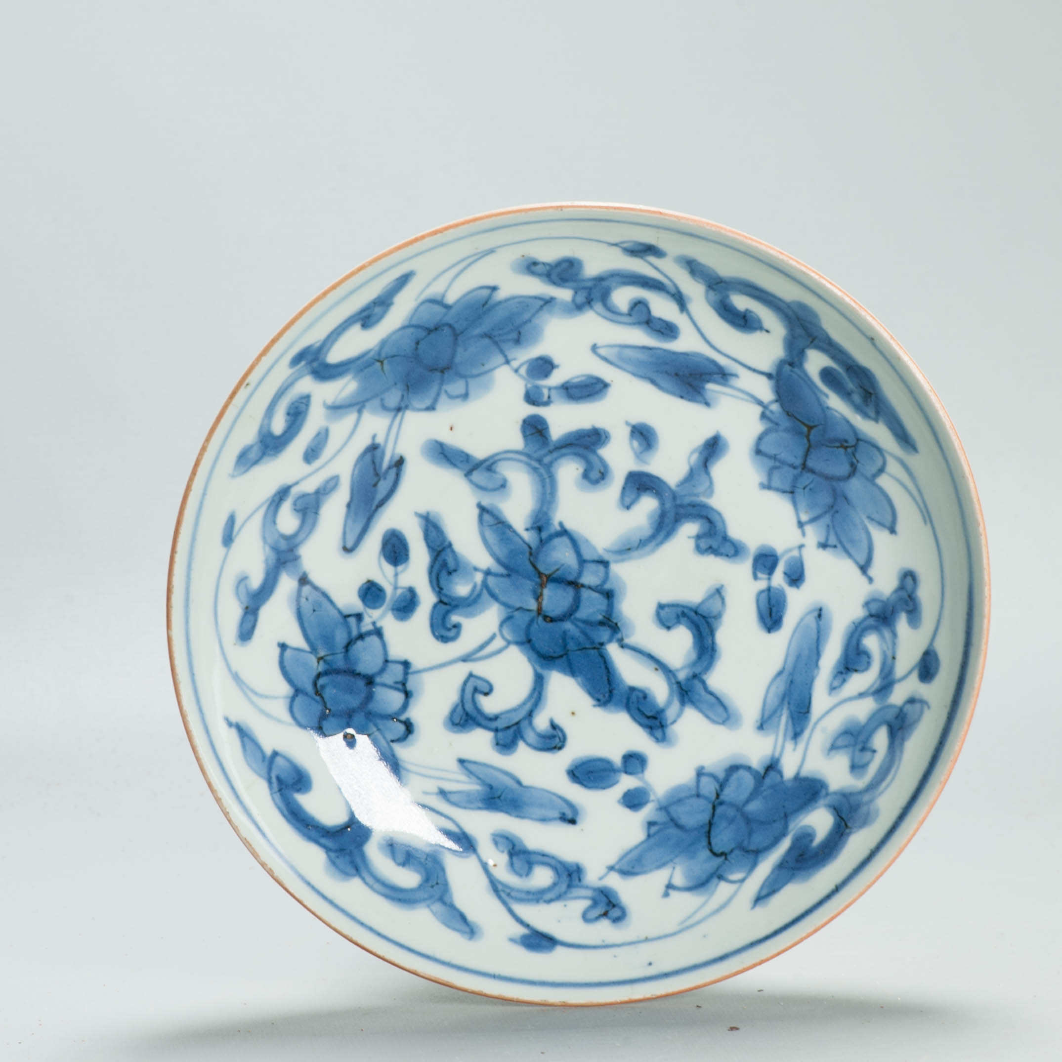Antique 17th C Chinese Porcelain Bowl / Dish Flowers Cobalt China Rare - Image 14