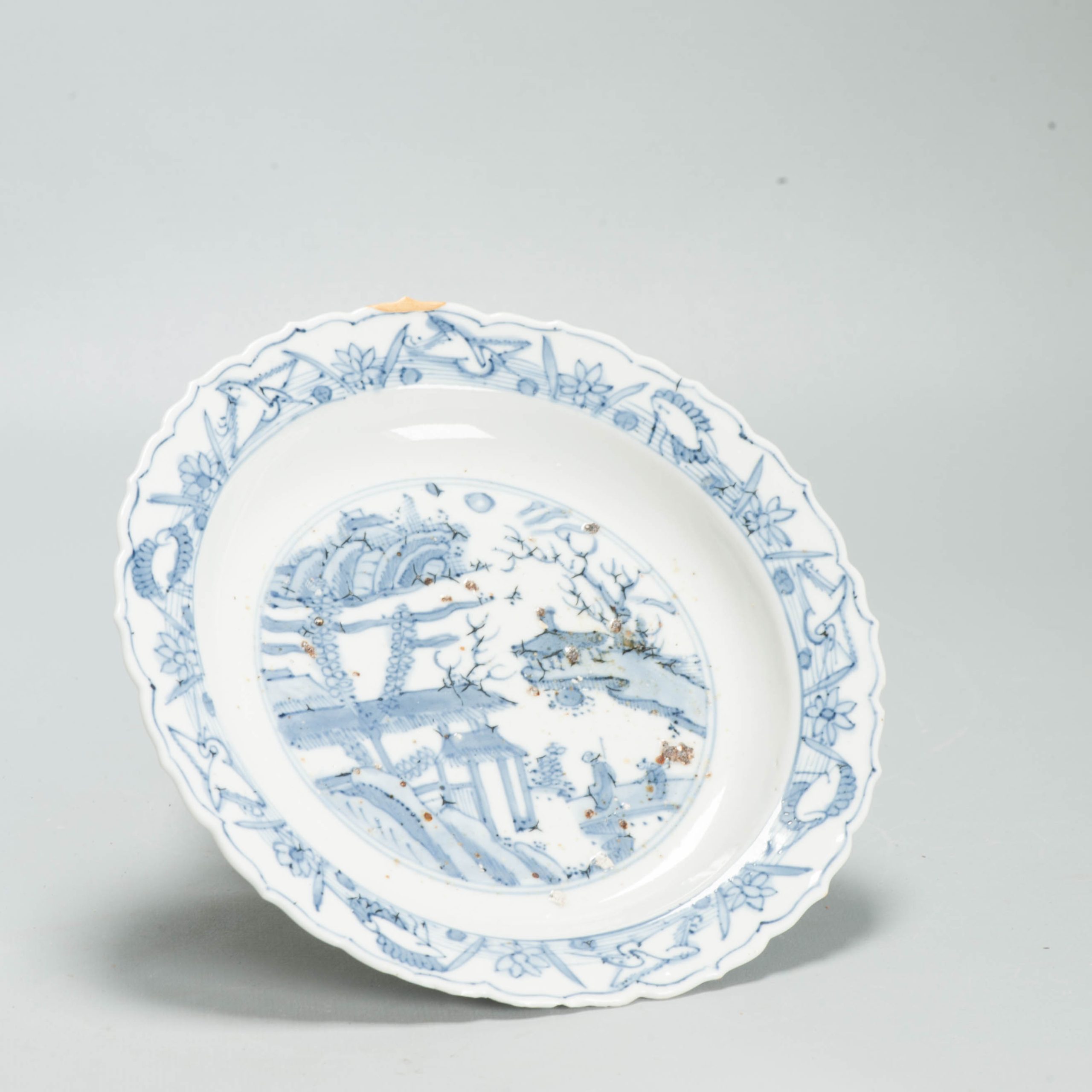 Antique Chinese Porcelain Ming 1540-1580 Jiajing Wanli Landscape Plate China - Image 5
