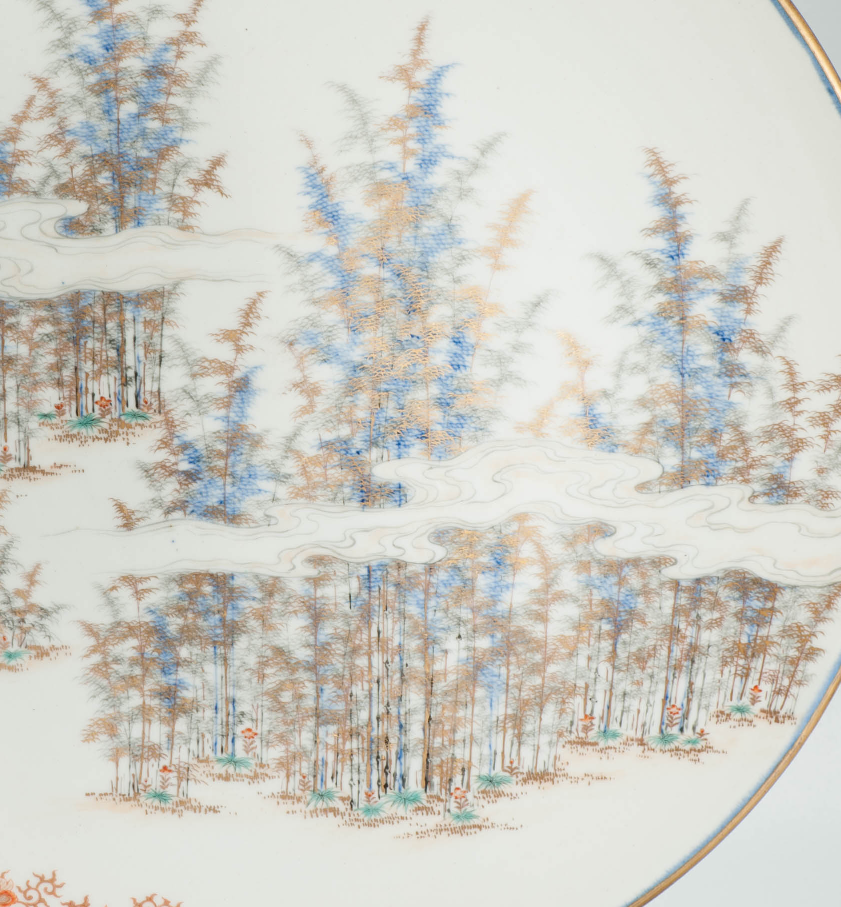 Antique Rare Japanese 19th C Porcelain Fukugawa Koransha Plate Marked - Image 7