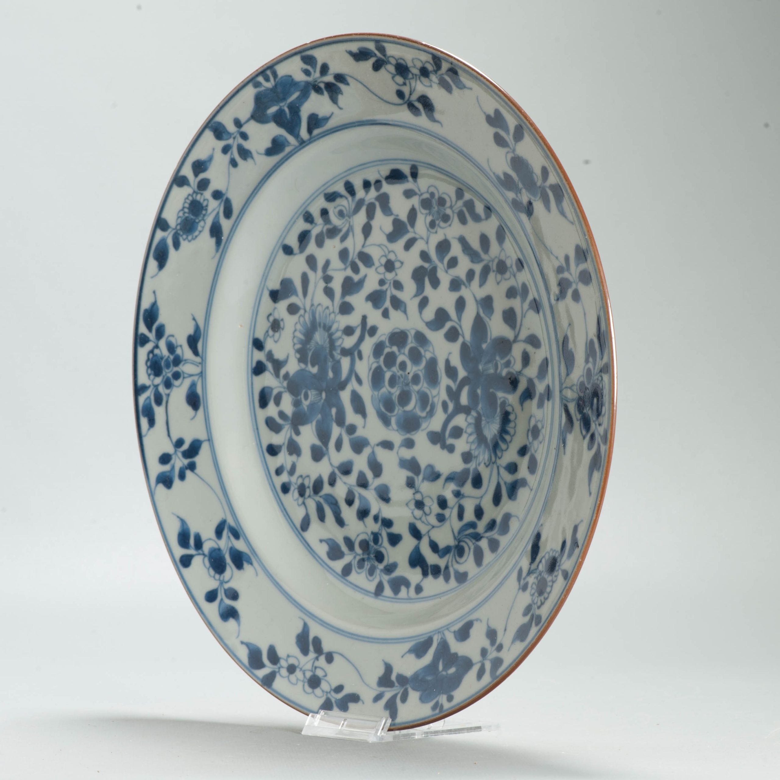 Antique Chinese Porcelain Kangxi Period Plate Dish Flowers Buddhist Symbols - Image 13