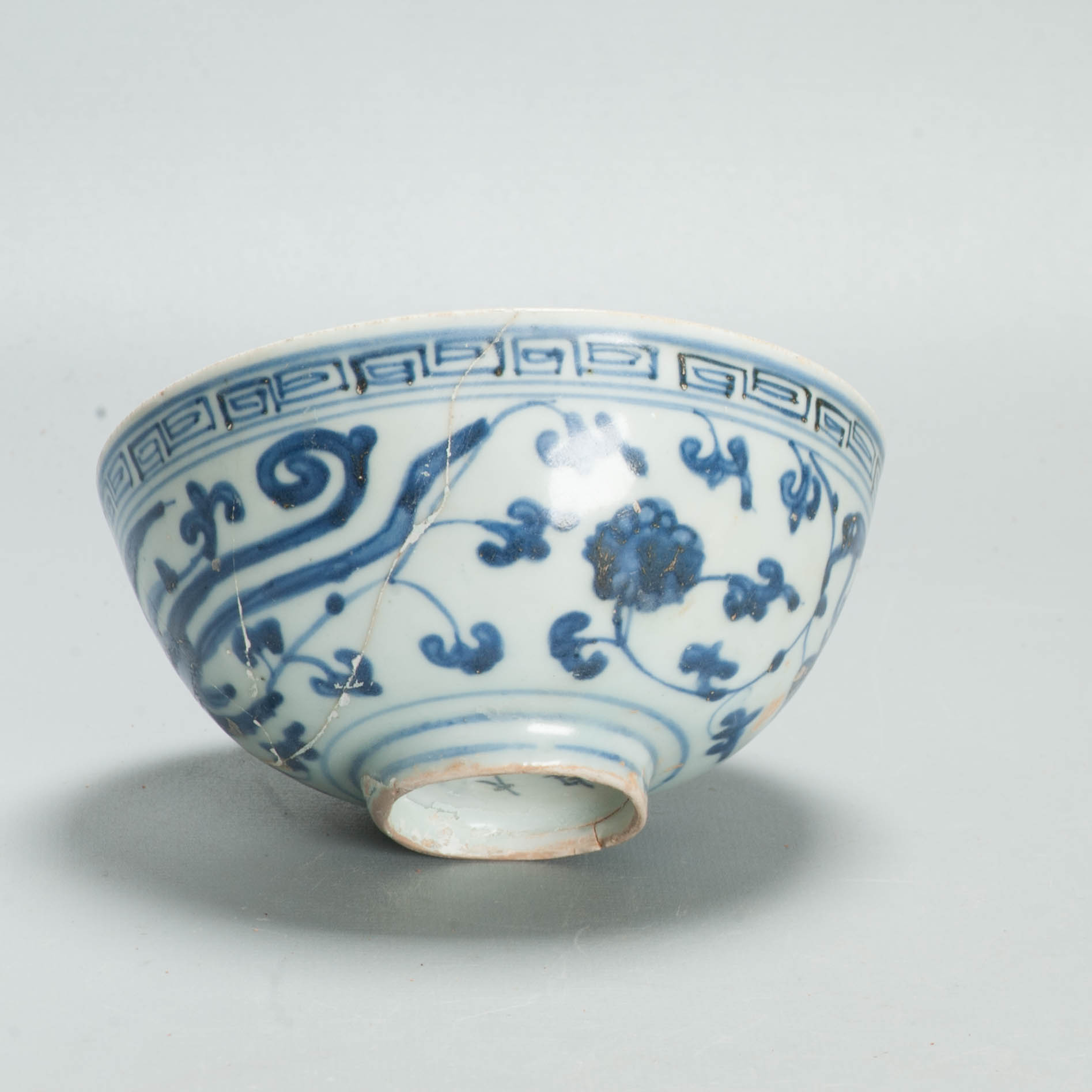 Antique Ming Chinese 16C Jiajing Period Blue White Bowl Flowers Phoenix Marked - Image 8