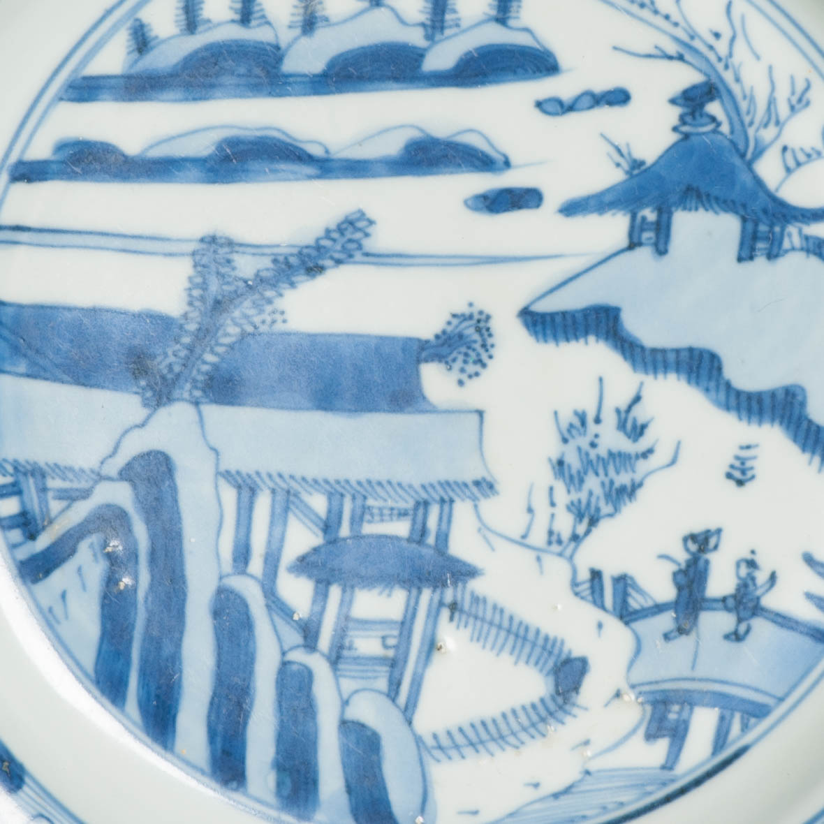 Antique Chinese Porcelain 16th century Wanli - Jiajing Period plate with landscape Ming - Image 22