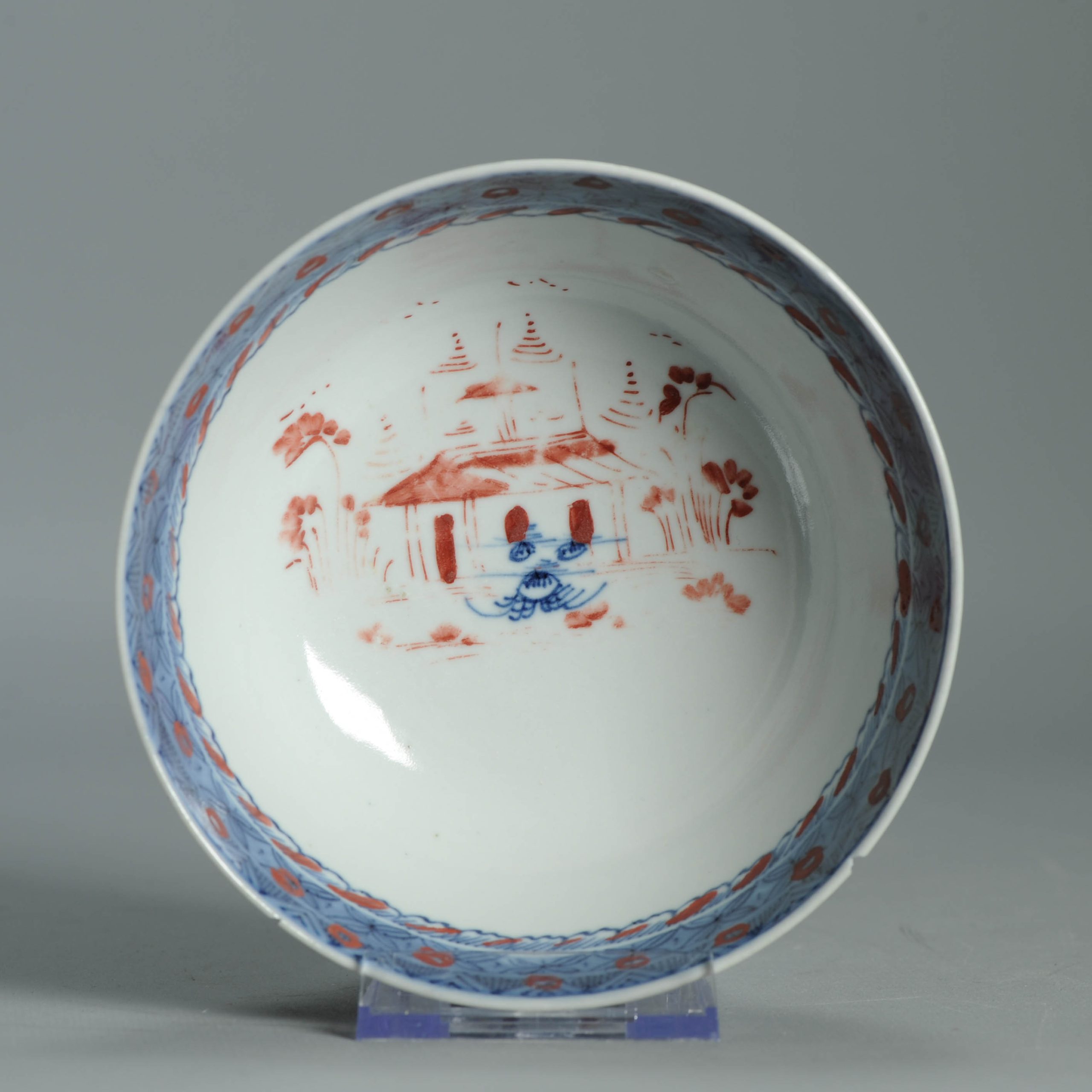Antique 1720-30 Qing Chinese Porcelain Bowl European Amsterdam Bont Decoration - Image 4