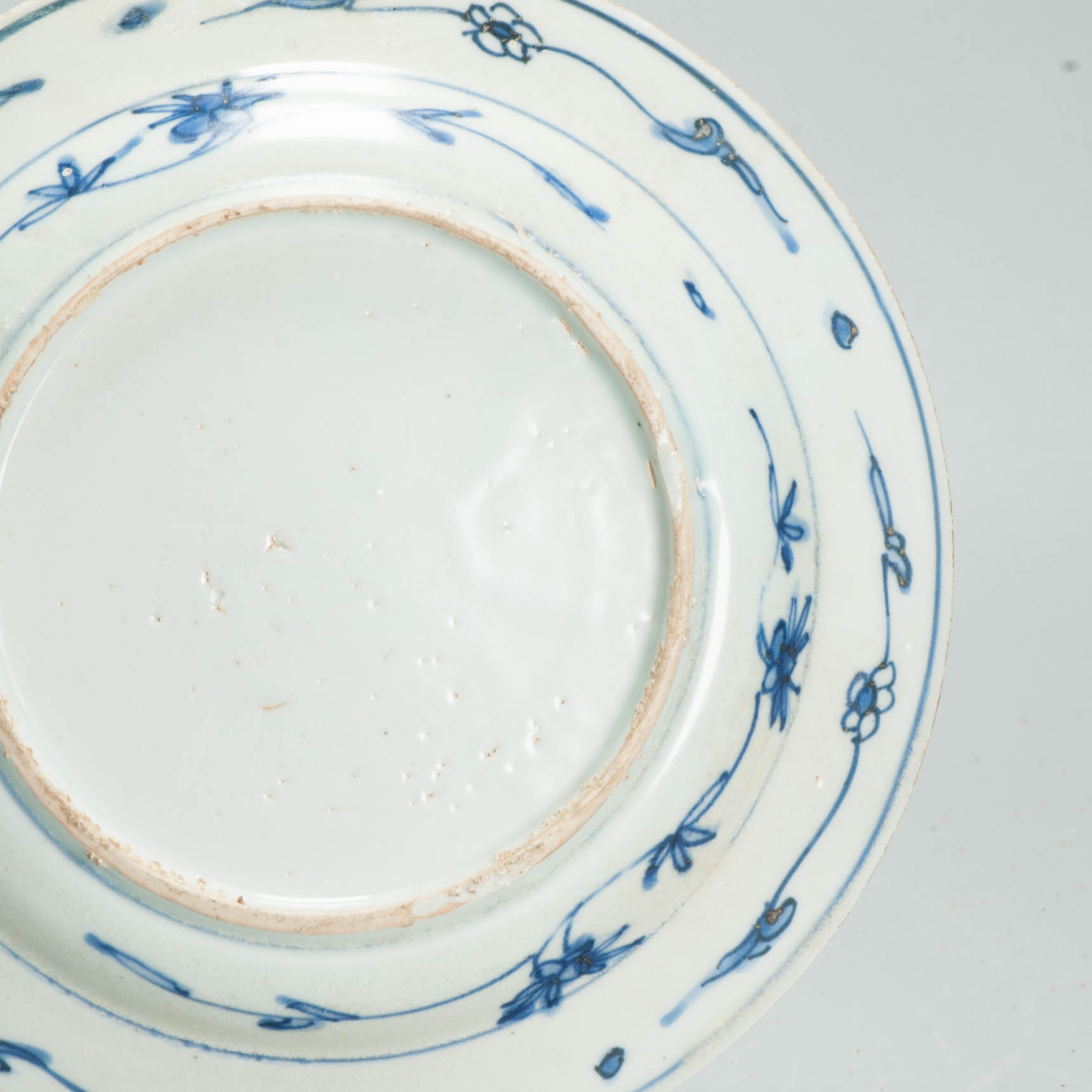 Antique Chinese Porcelain Ming 1540-1580 Jiajing Wanli Landscape Plate Cranes - Image 5