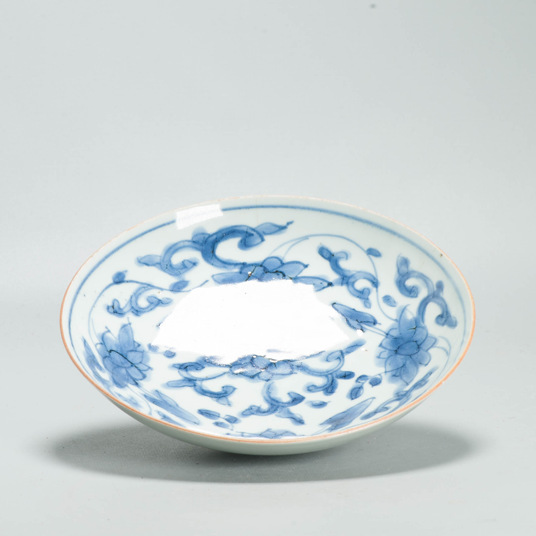 Antique 17th C Chinese Porcelain Bowl / Dish Flowers Cobalt China Rare - Image 5