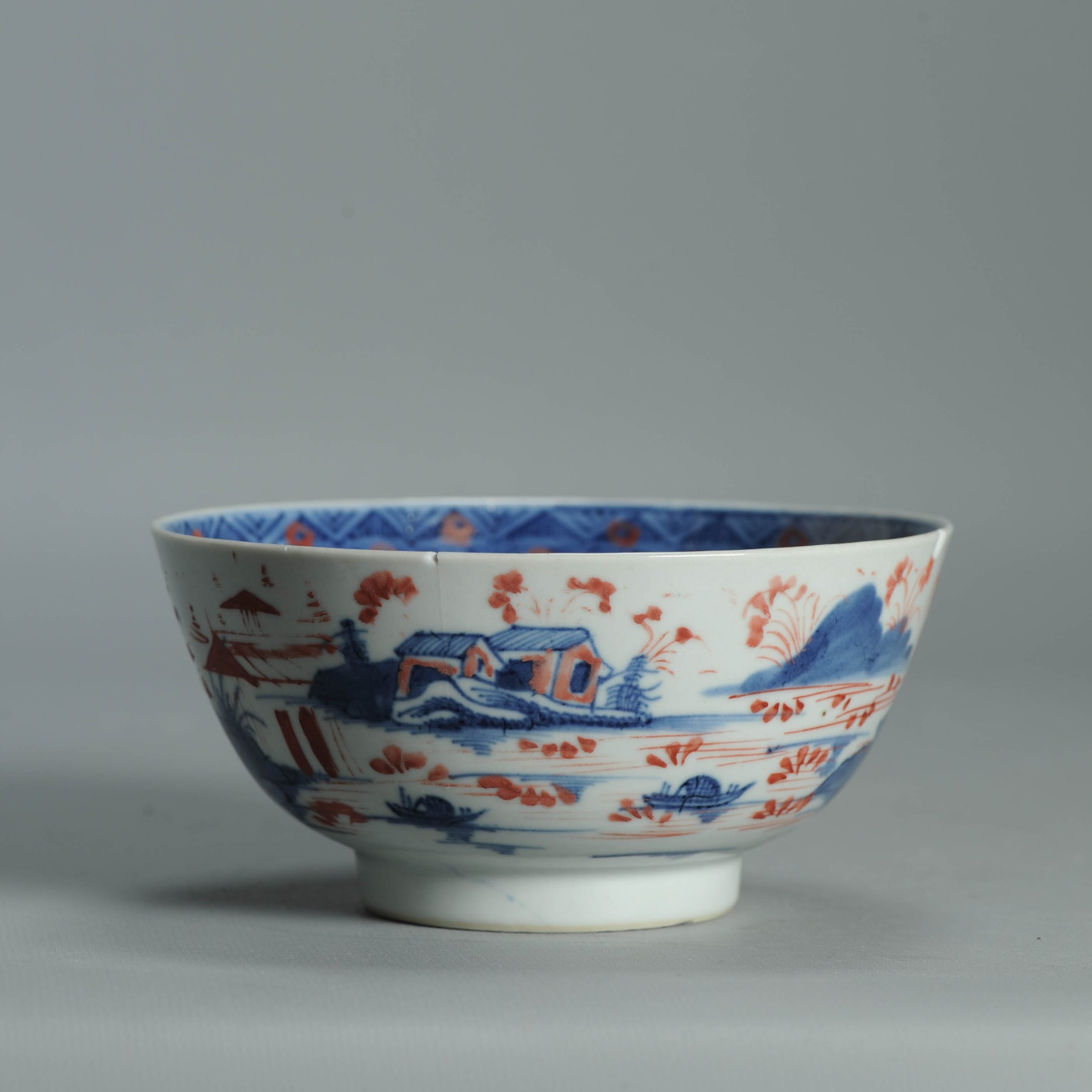 Antique 1720-30 Qing Chinese Porcelain Bowl European Amsterdam Bont Decoration - Image 5