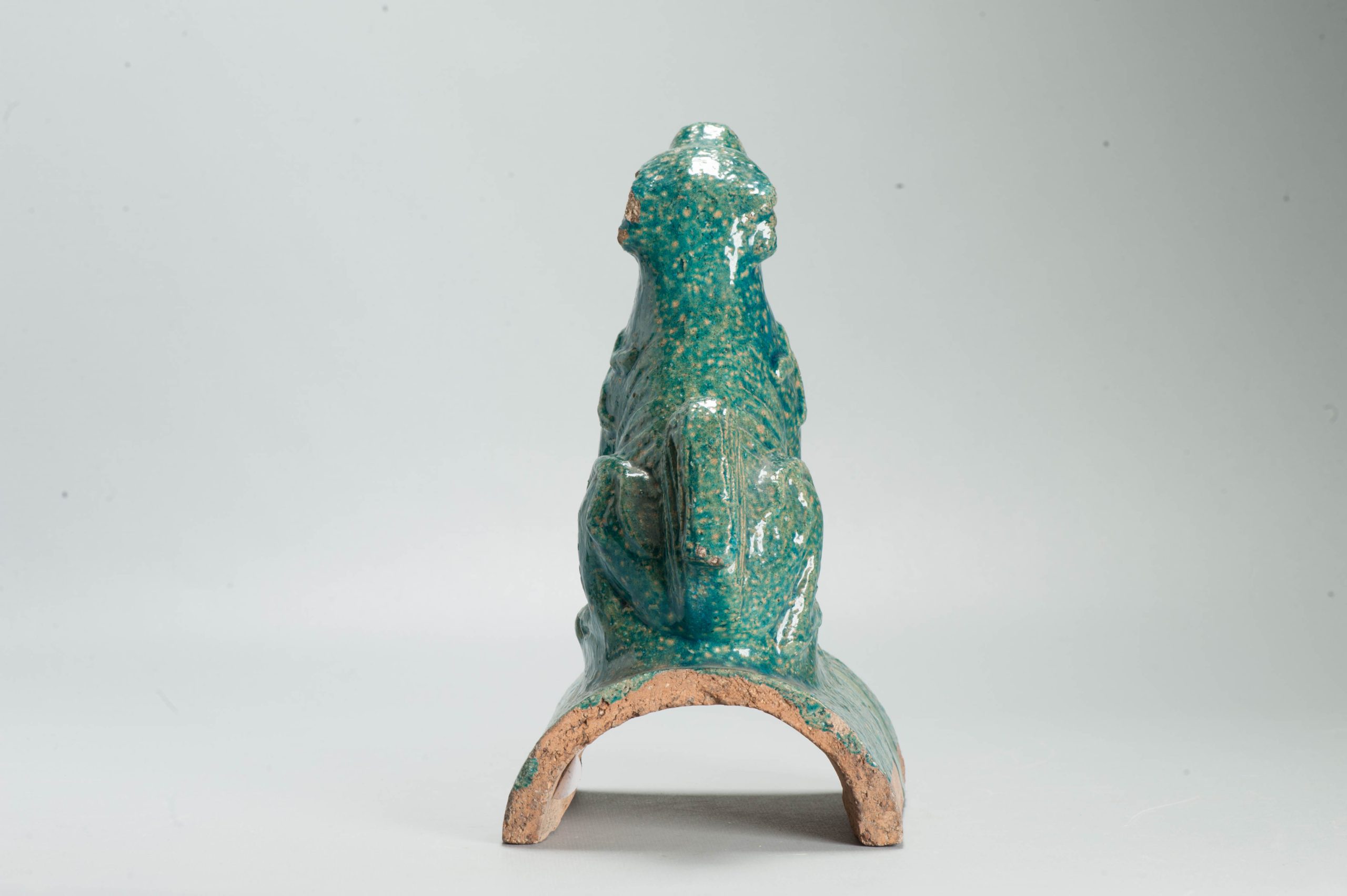 Antique Ming or Qing Earthenware Roof tile Ornament of a Dog China - Image 5