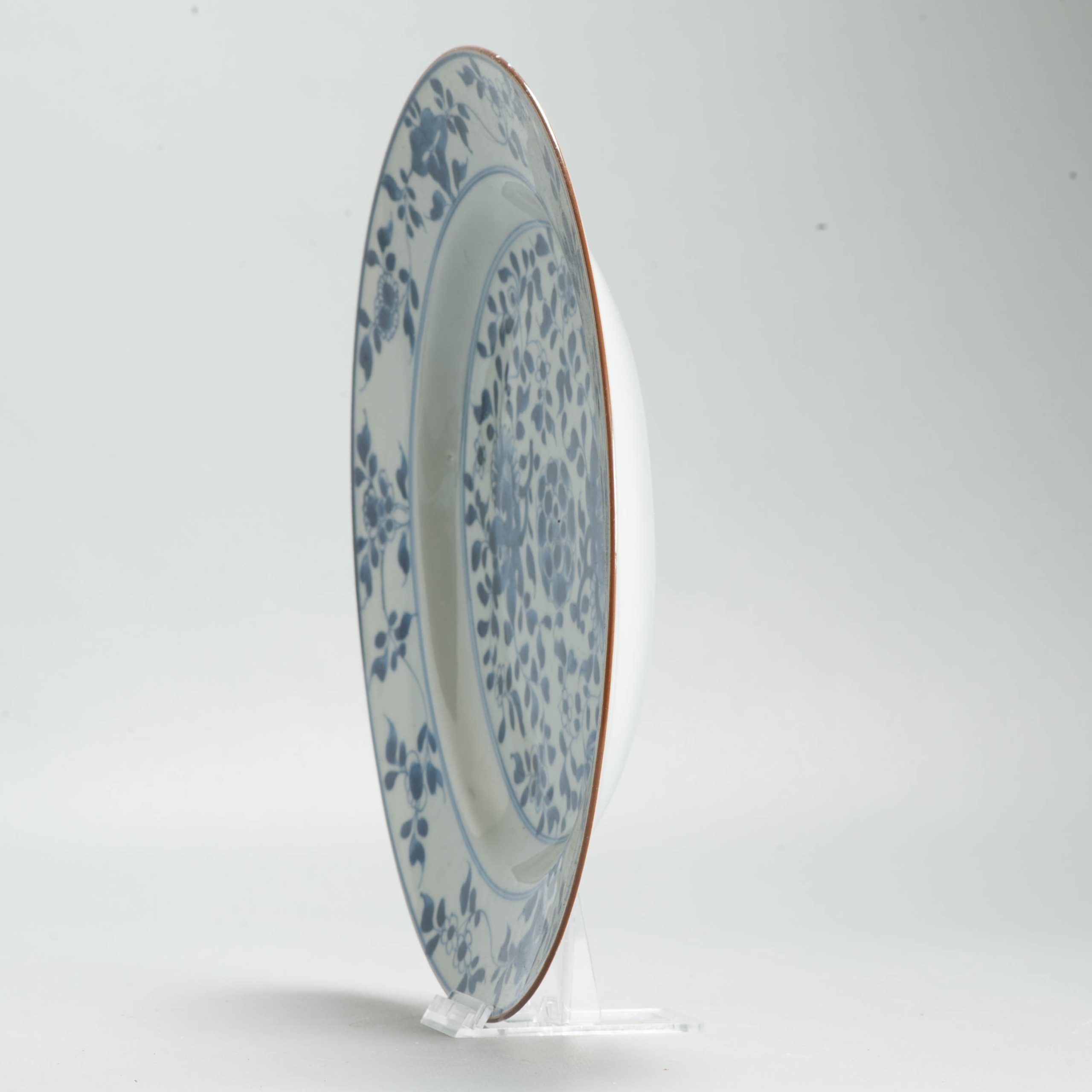 Antique Chinese Porcelain Kangxi Period Plate Dish Flowers Buddhist Symbols - Image 12