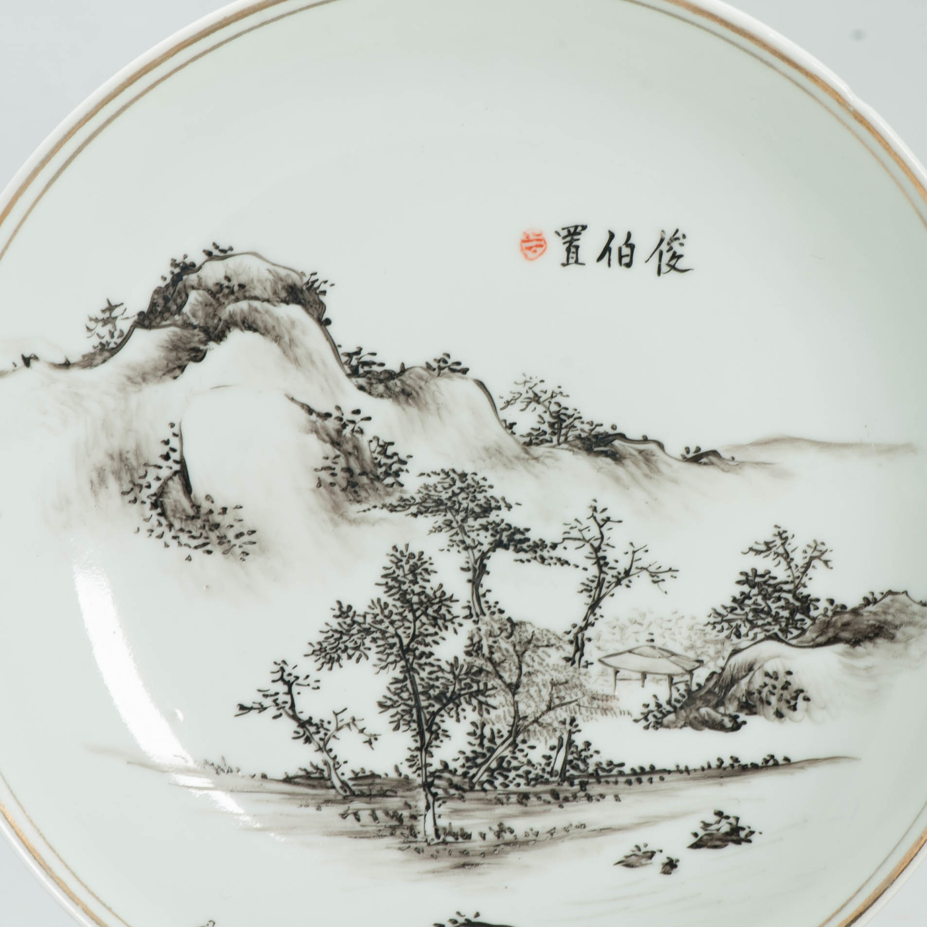Antique Ca 1900-1930 Republic period Chinese Porcelain plate Qianjiang Cheng Ji Ru - Image 4
