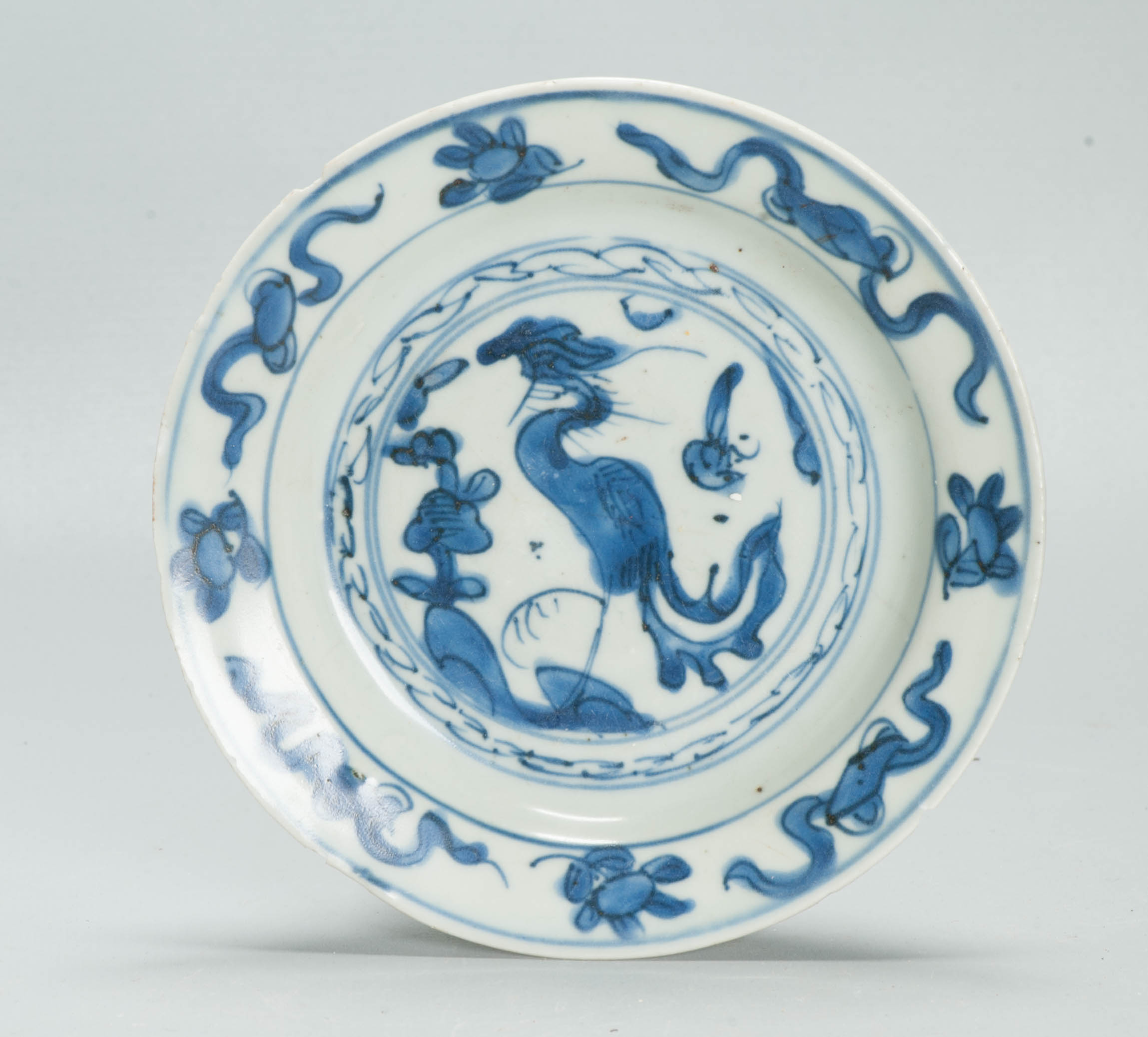 Antique Chinese Porcelain 16th century Wanli Period Deer plate Ming