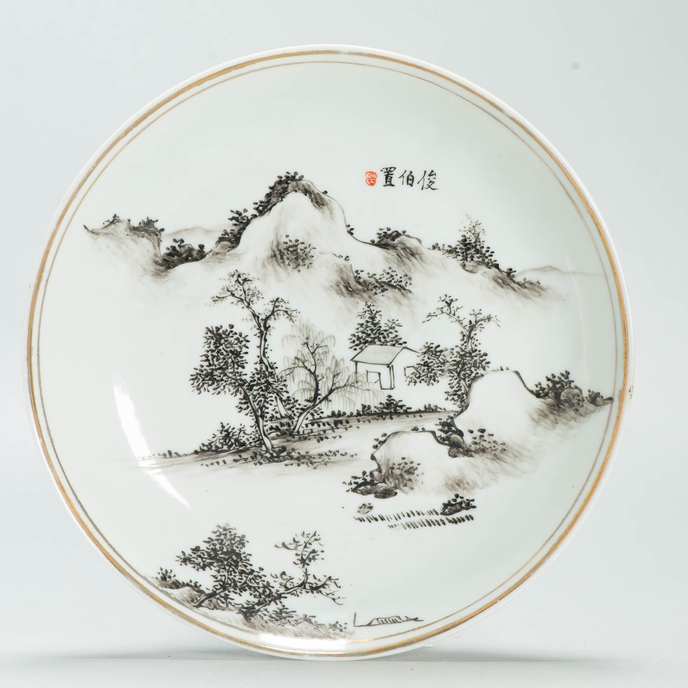 Antique Ca 1900-1930 Republic period Chinese Porcelain plate Qianjiang Cheng Ji Ru - Image 7