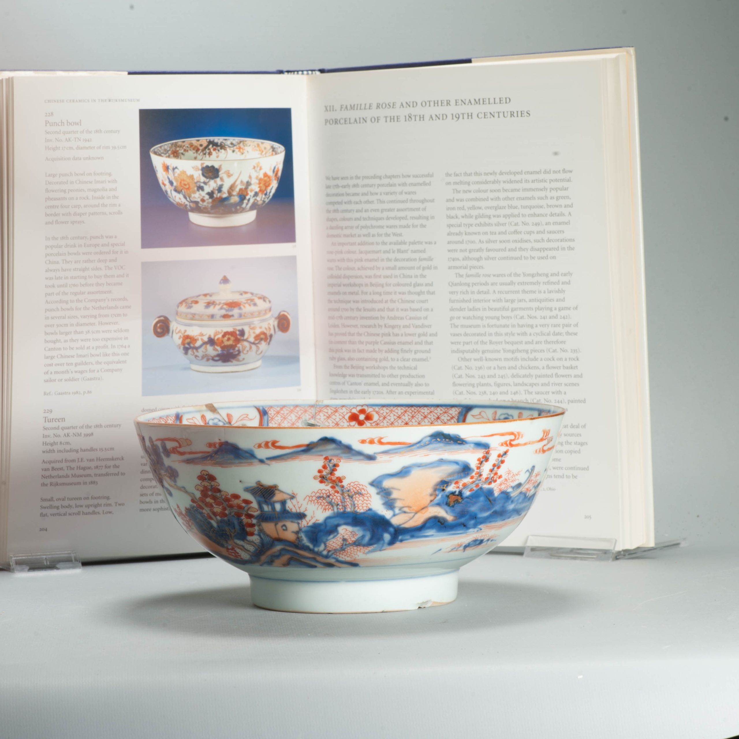 Antique 1700-20 Kangxi Qing Chinese Porcelain Bowl Landscape Imari - Image 18