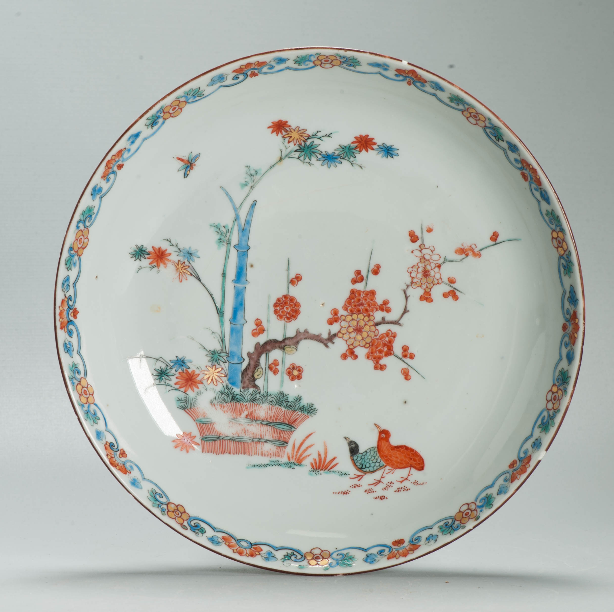 Antique 18C Chinese Porcelain Kakiemon Dish Amsterdam Bont Qing Rooster