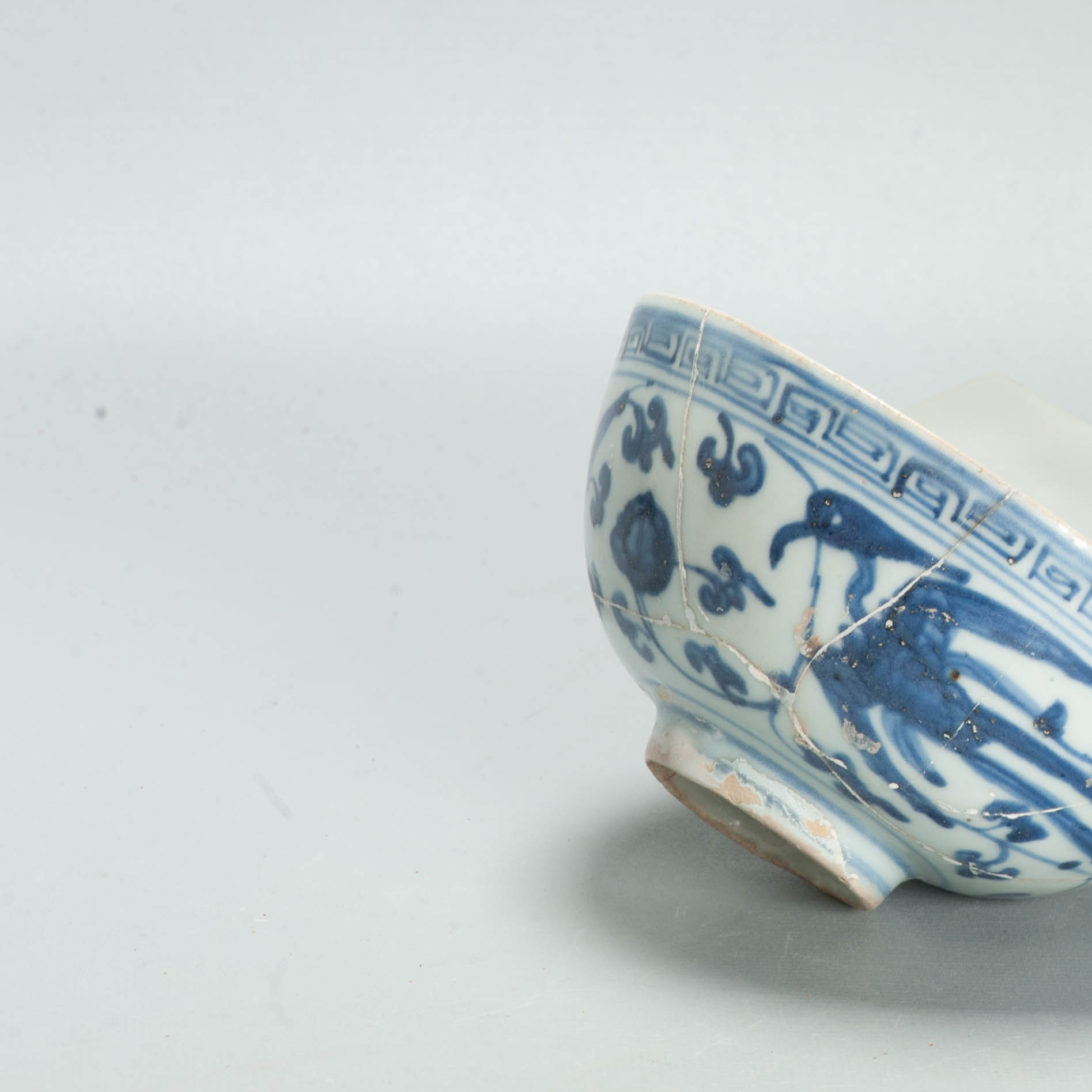 Antique Ming Chinese 16C Jiajing Period Blue White Bowl Flowers Phoenix Marked - Image 6