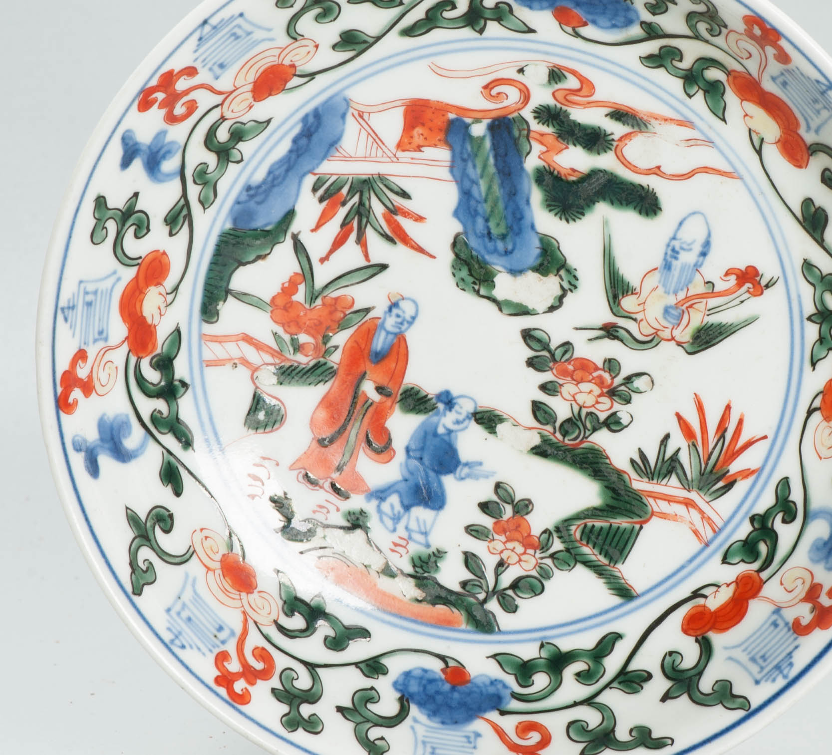 Rare Antique 17th C Wucai / Ko Akae dish Chenghua Maked Japan Porcelain - Image 5