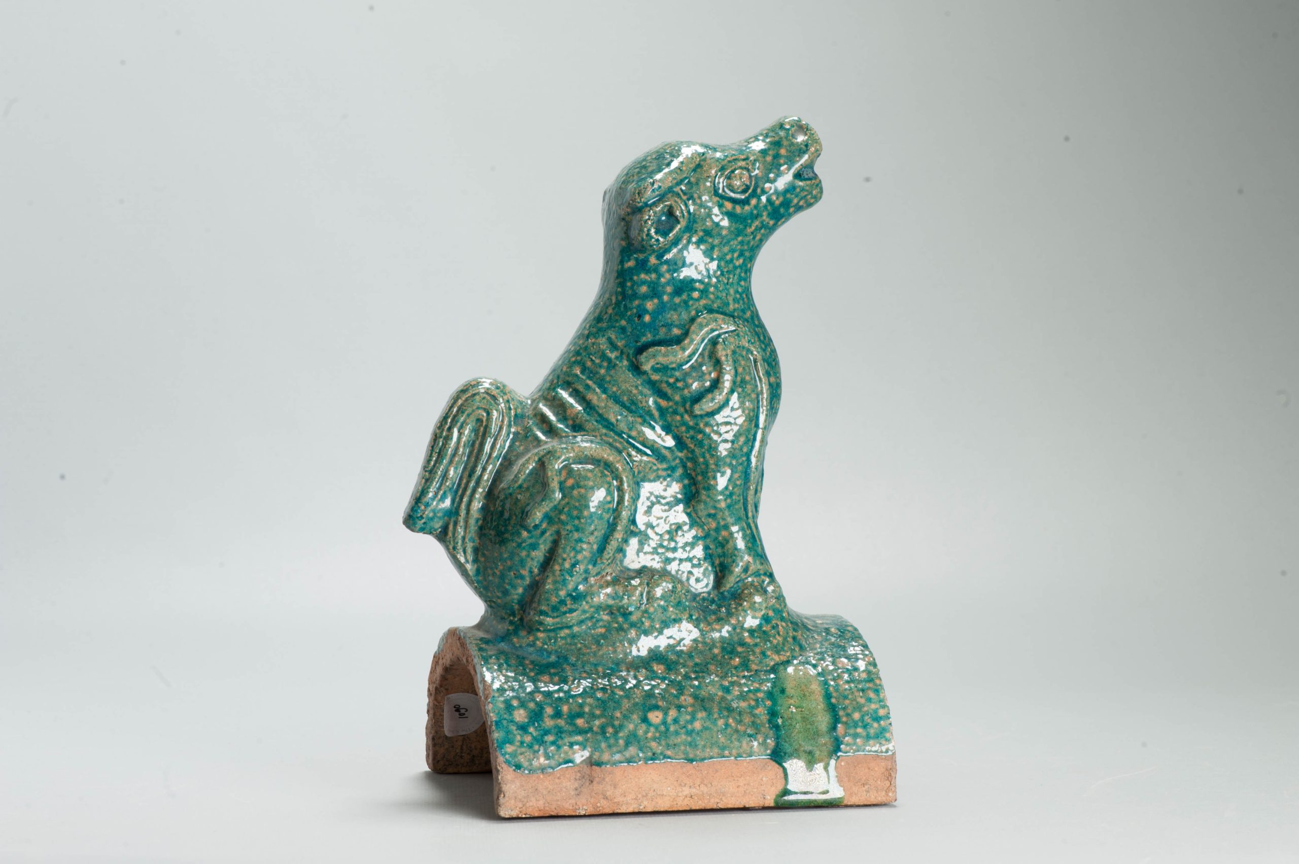 Antique Ming or Qing Earthenware Roof tile Ornament of a Dog China - Image 3