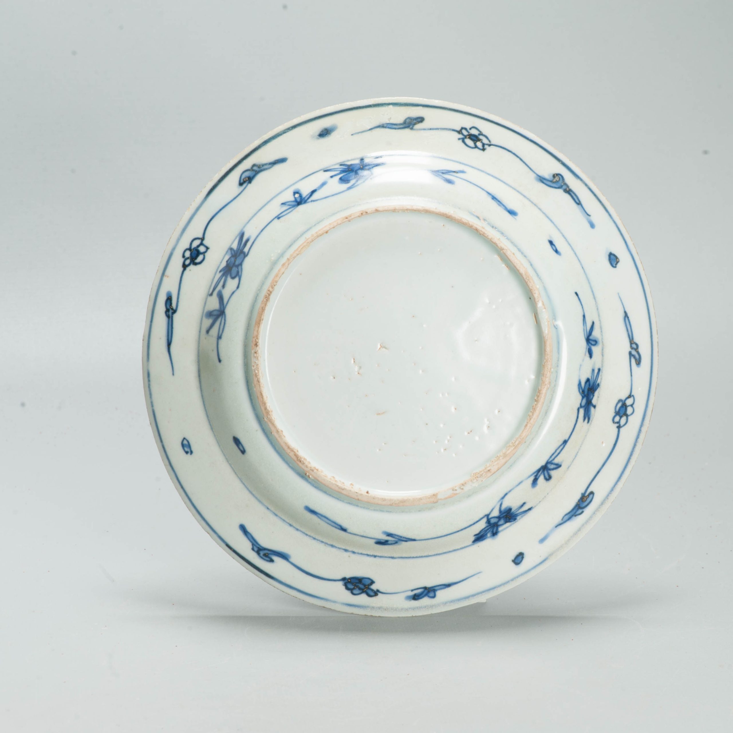 Antique Chinese Porcelain Ming 1540-1580 Jiajing Wanli Landscape Plate Cranes - Image 3