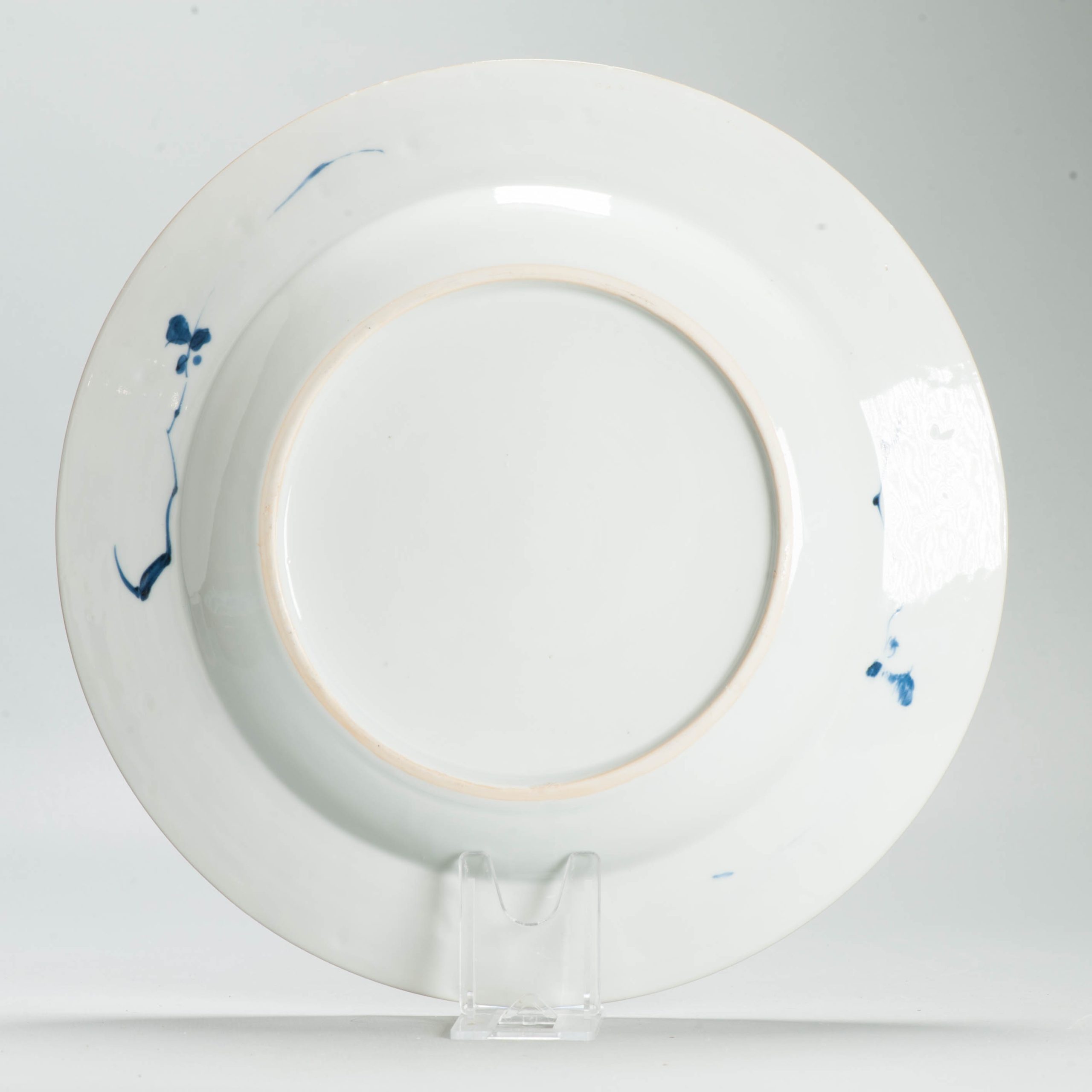 Antique Chinese Porcelain Kangxi Period Plate Dish Flowers Buddhist Symbols - Image 8