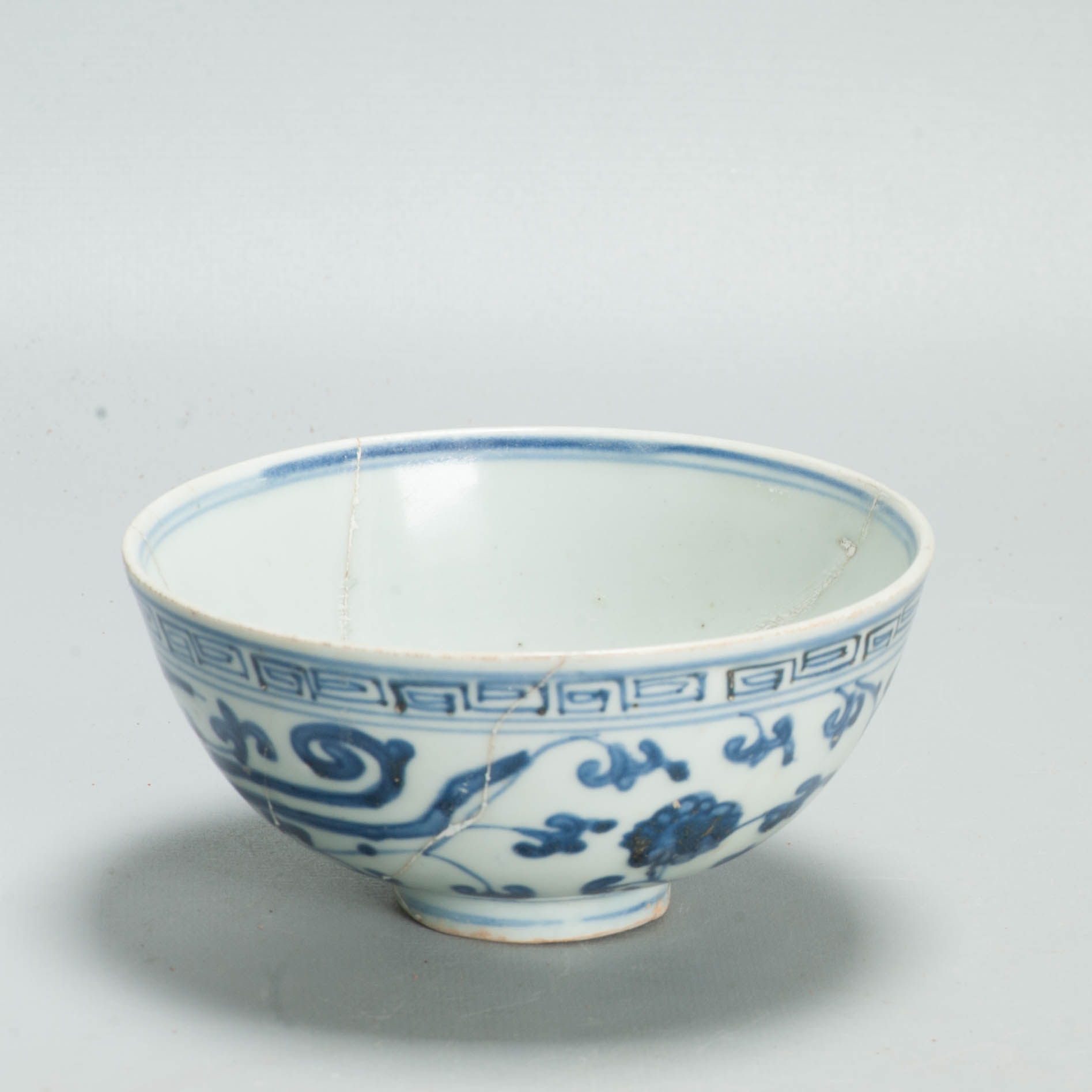 Antique Ming Chinese 16C Jiajing Period Blue White Bowl Flowers Phoenix Marked - Image 10